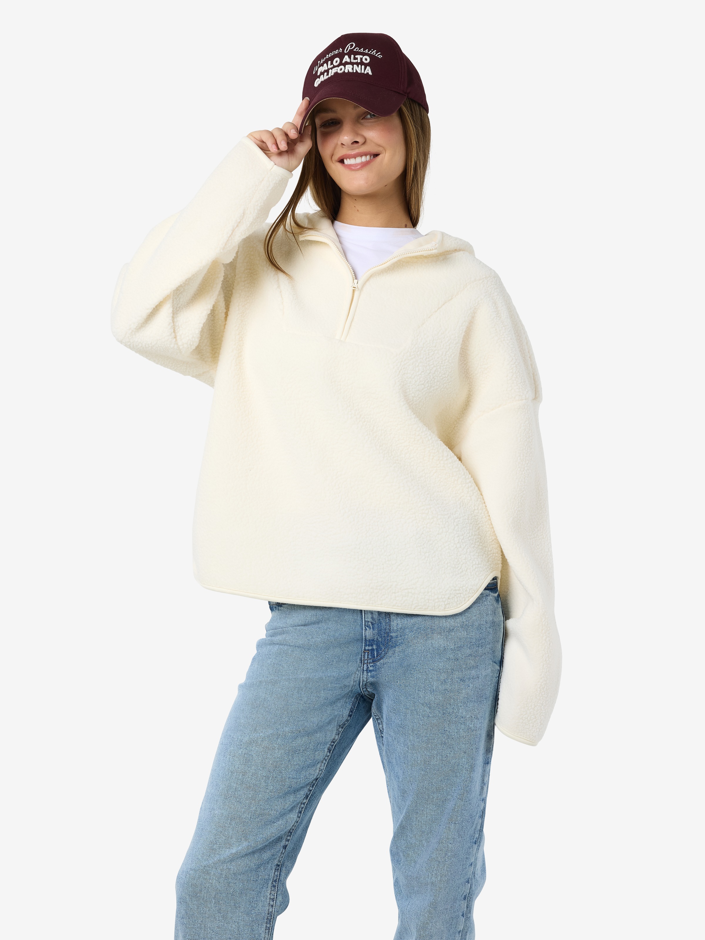 Noisy may Fleecepullover »NMCOZY L/S HALFWAY ZIP SWEATER JRS NOOS«