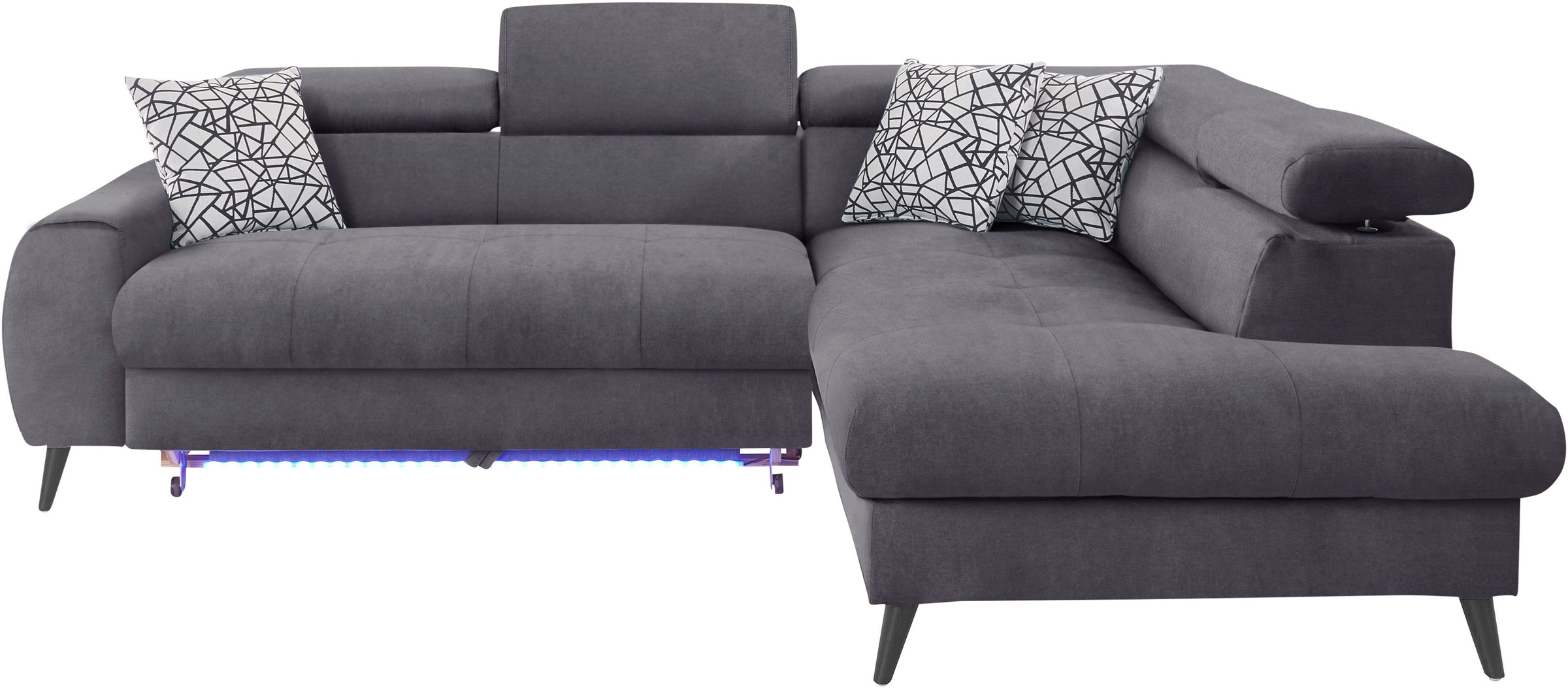 COTTA Ecksofa "Mia L-Form mit 3 Zierkissen" wahlweise mit Bettfunktion, Bet günstig online kaufen