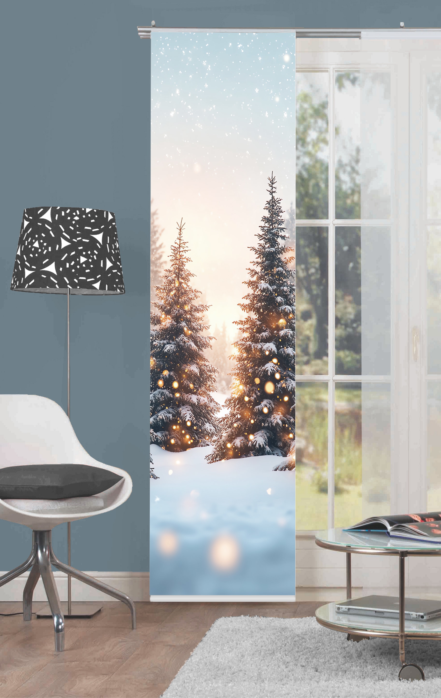 HOME WOHNIDEEN Schiebegardine »SCHNEETANNEN« Paneelwagen 1 Stk. tlg. Schieb günstig online kaufen