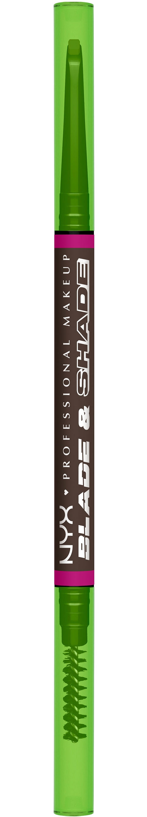NYX Augenbrauenpflege »NYX Professional Makeup Blade & Shade Augenbrauenstift«, Mit Nano Blade, zweiseitige Spitze, integrierte Bürste, wischfest.