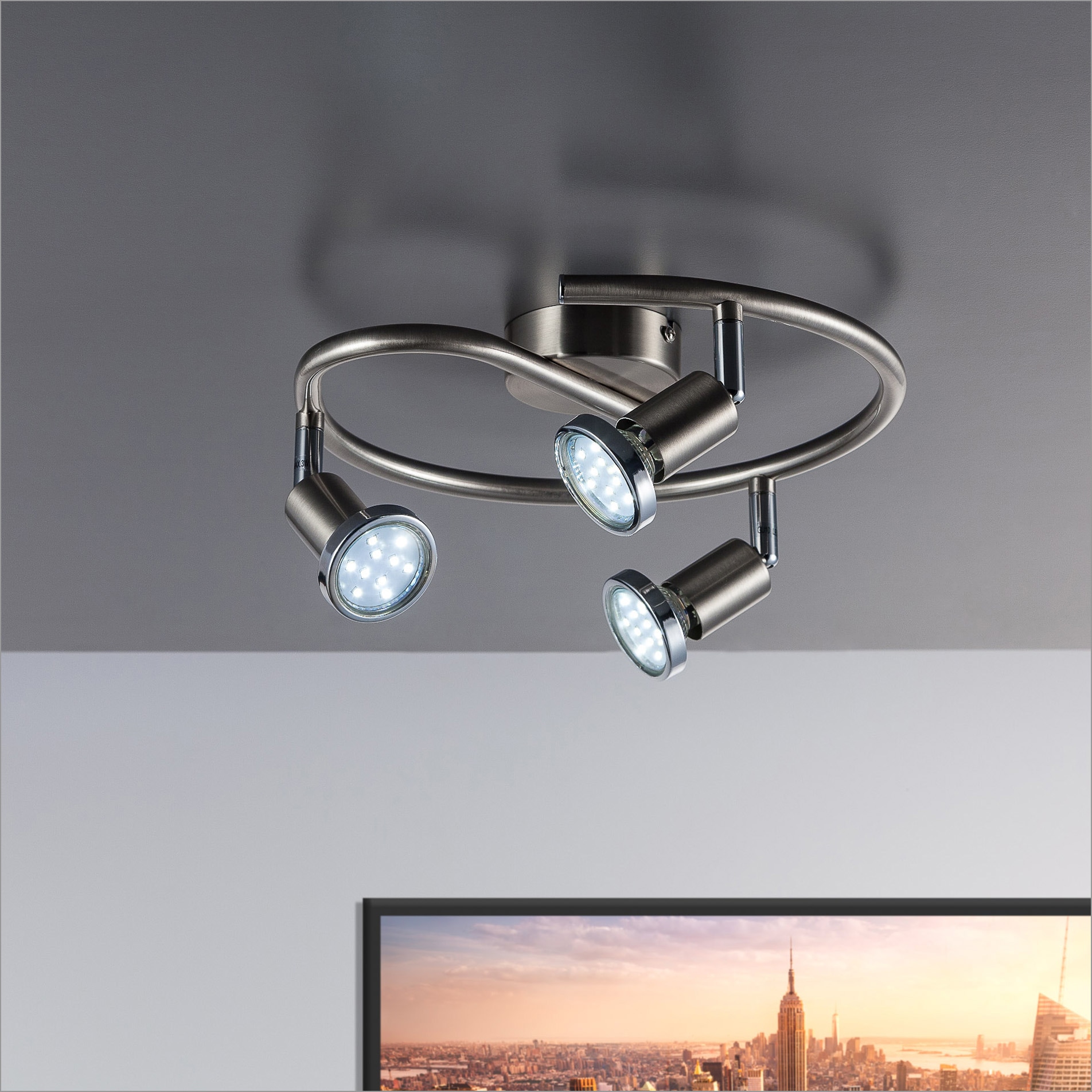 B.K.Licht LED Deckenspots »Mika«, 3 flammig, Leuchtmittel GU10 | Leuchtmittel wechselbar, LED Deckenleuchte, schwenkbar, GU10, Spots, Wohnzimmer, Schlafzimmer