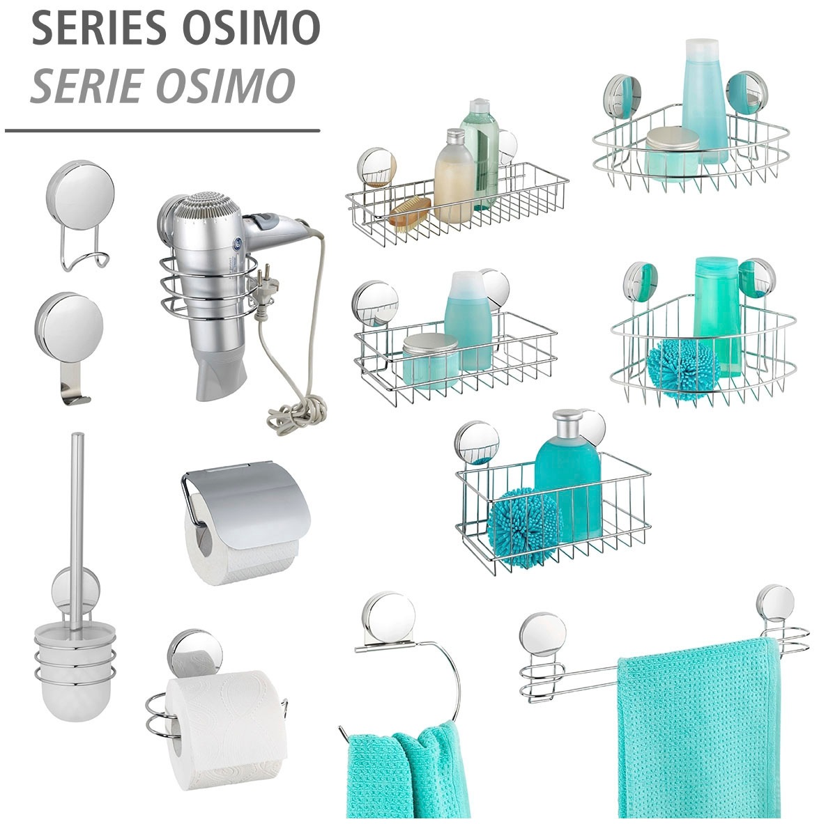 WENKO Haartrocknerhalter »Static-Loc® Plus Osimo«, Befestigen ohne Bohren