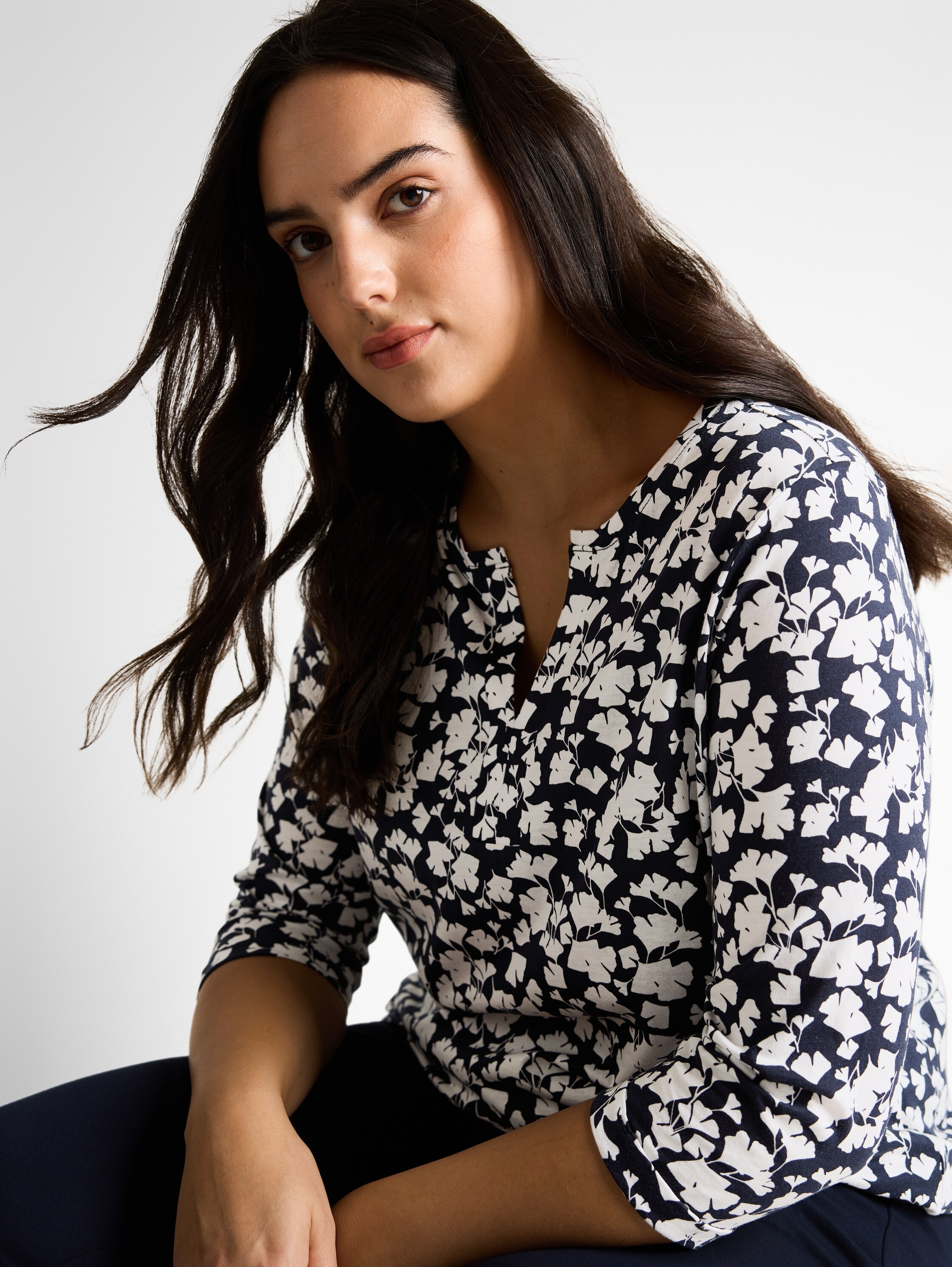 TOM TAILOR PLUS 3/4-Arm-Shirt mit All-Over Print