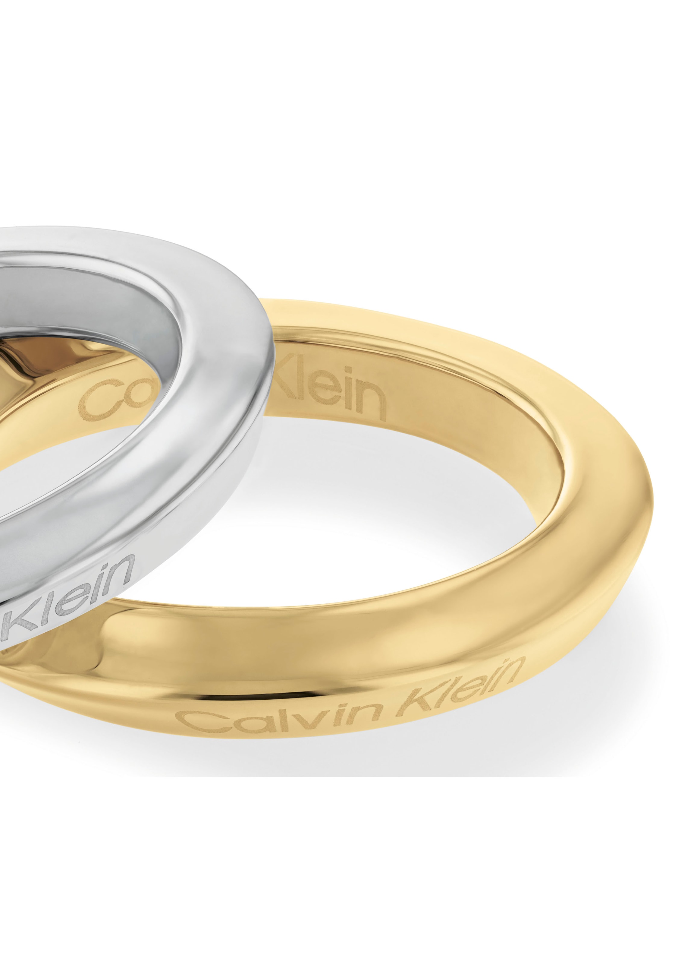 Calvin Klein Fingerring »Schmuck Edelstahl Fingerring Damenring SCULPTURAL«, (Set, 2 tlg.)