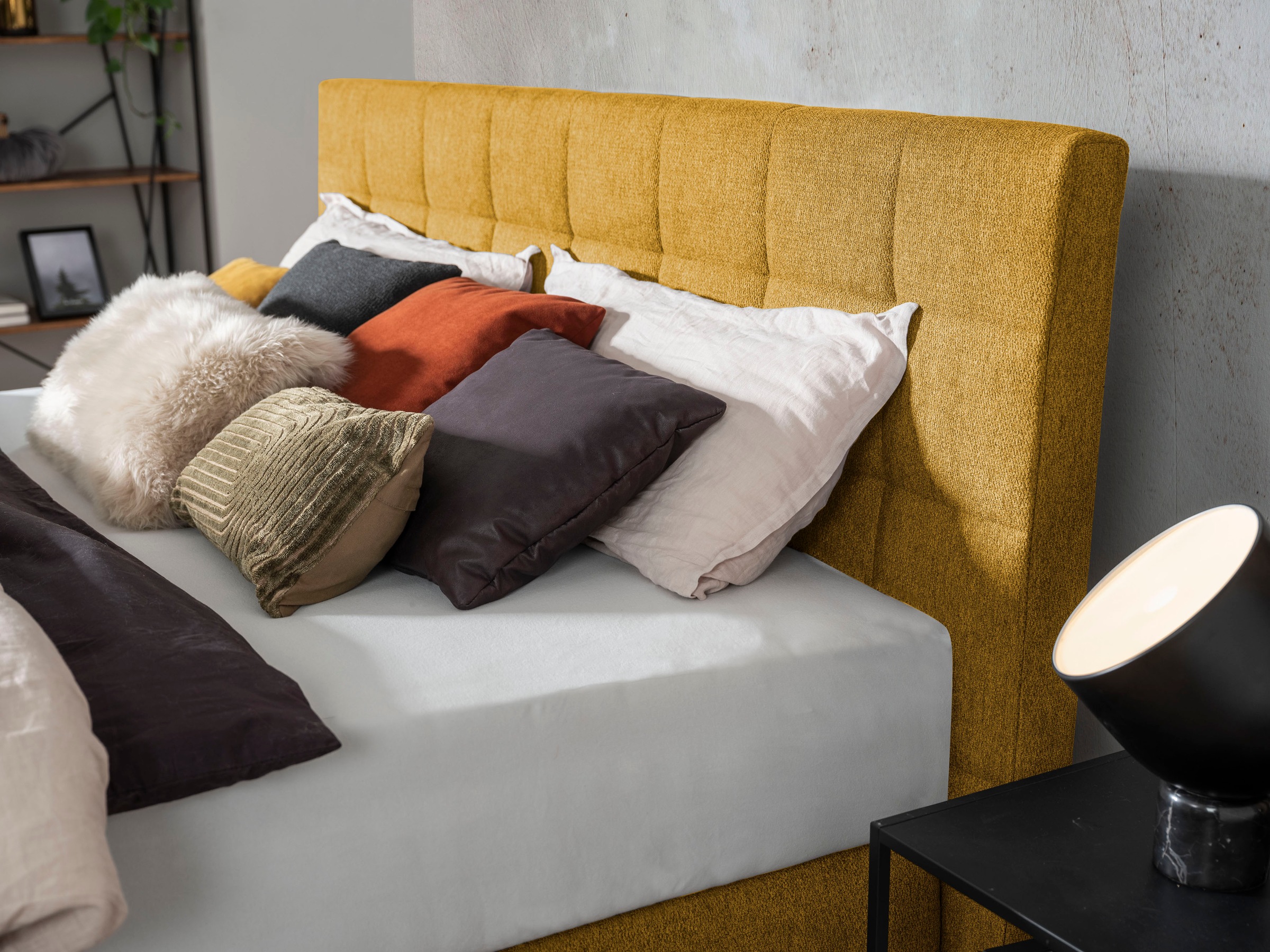 alina Boxspringbett »Edera«, Doppelbett wahlweise mit Topper, Liegefläche 180x200 cm, mit Steppung