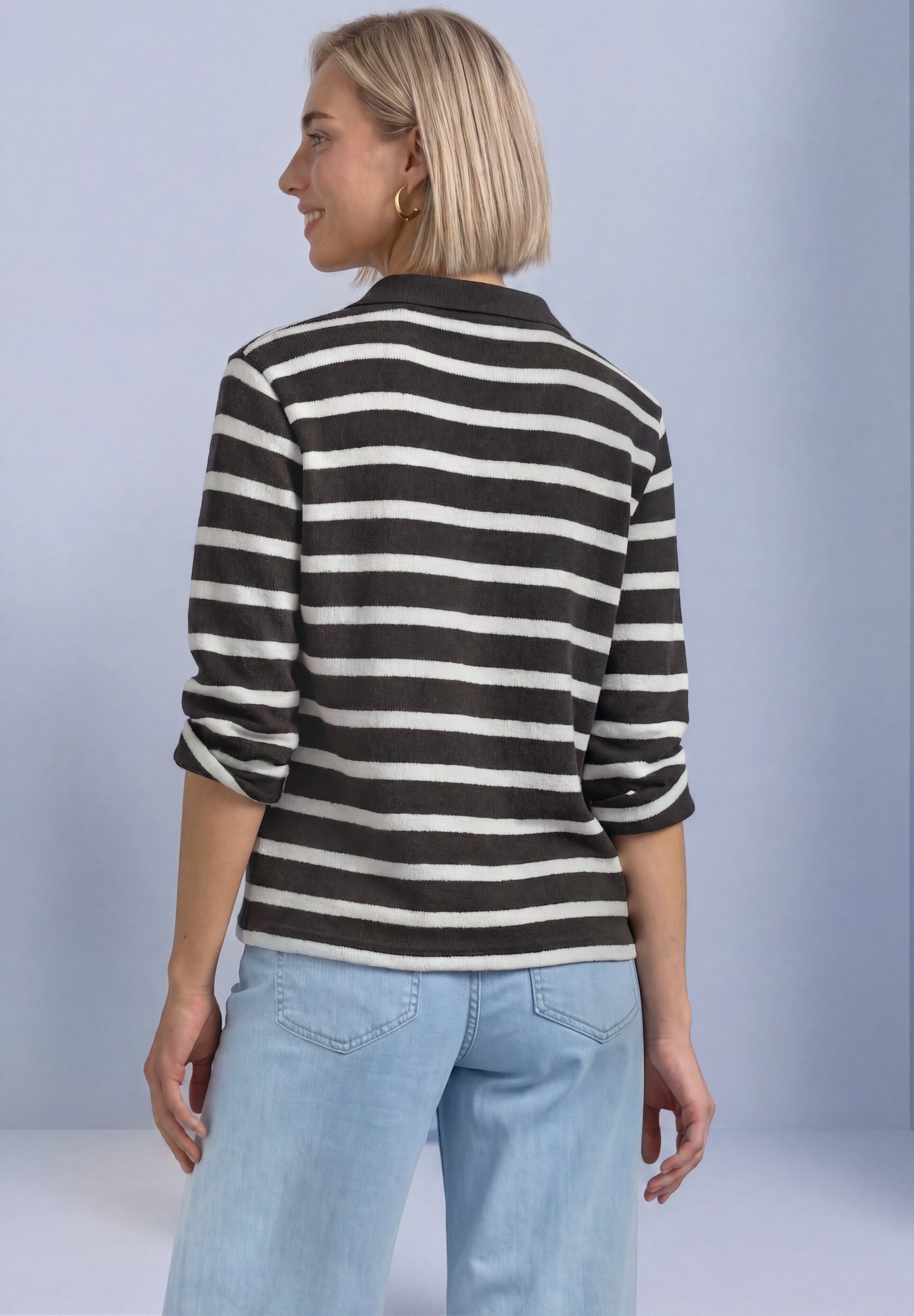 STREET ONE Poloshirt mit Streifenmuster