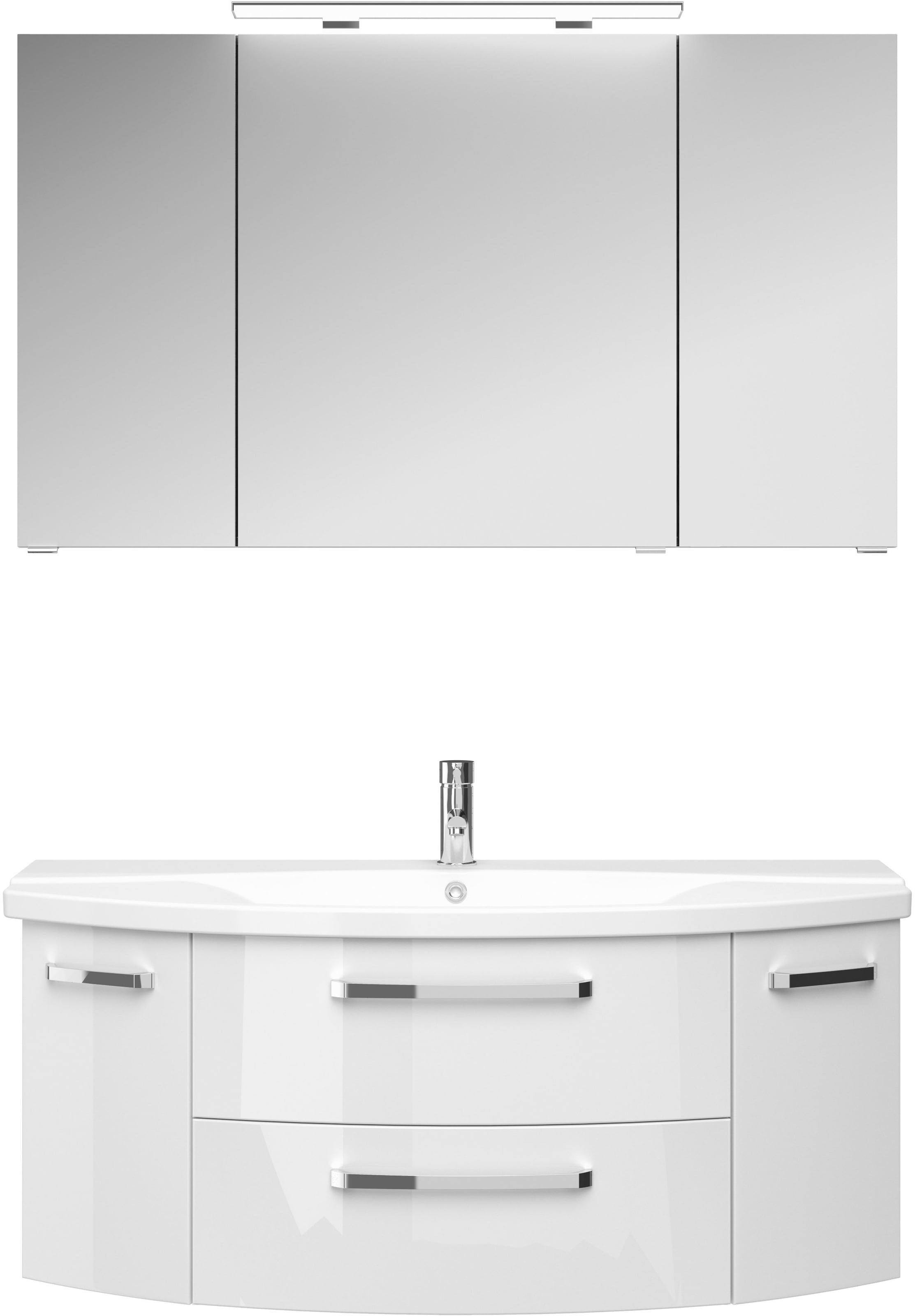 Saphir Badmöbel-Set »Serie 4010 2-teilig Keramik-Waschtisch mit LED-Spiegel günstig online kaufen