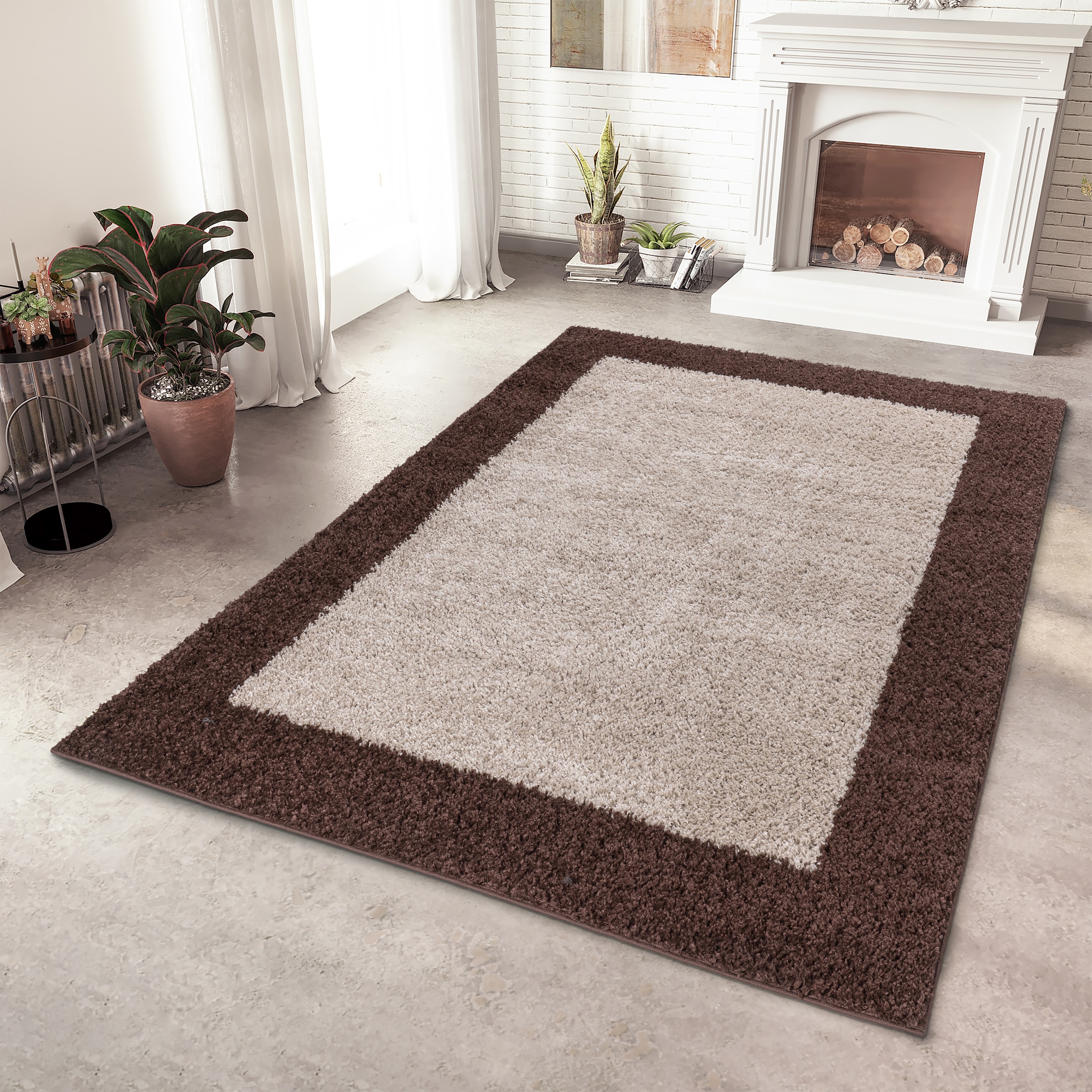 OTTO home Hochflor-Teppich »Liams« rechteckig 30 mm Höhe mit Bordüre, besonders weich und kuschelig, Wohnzimmer, Schlafzimmer