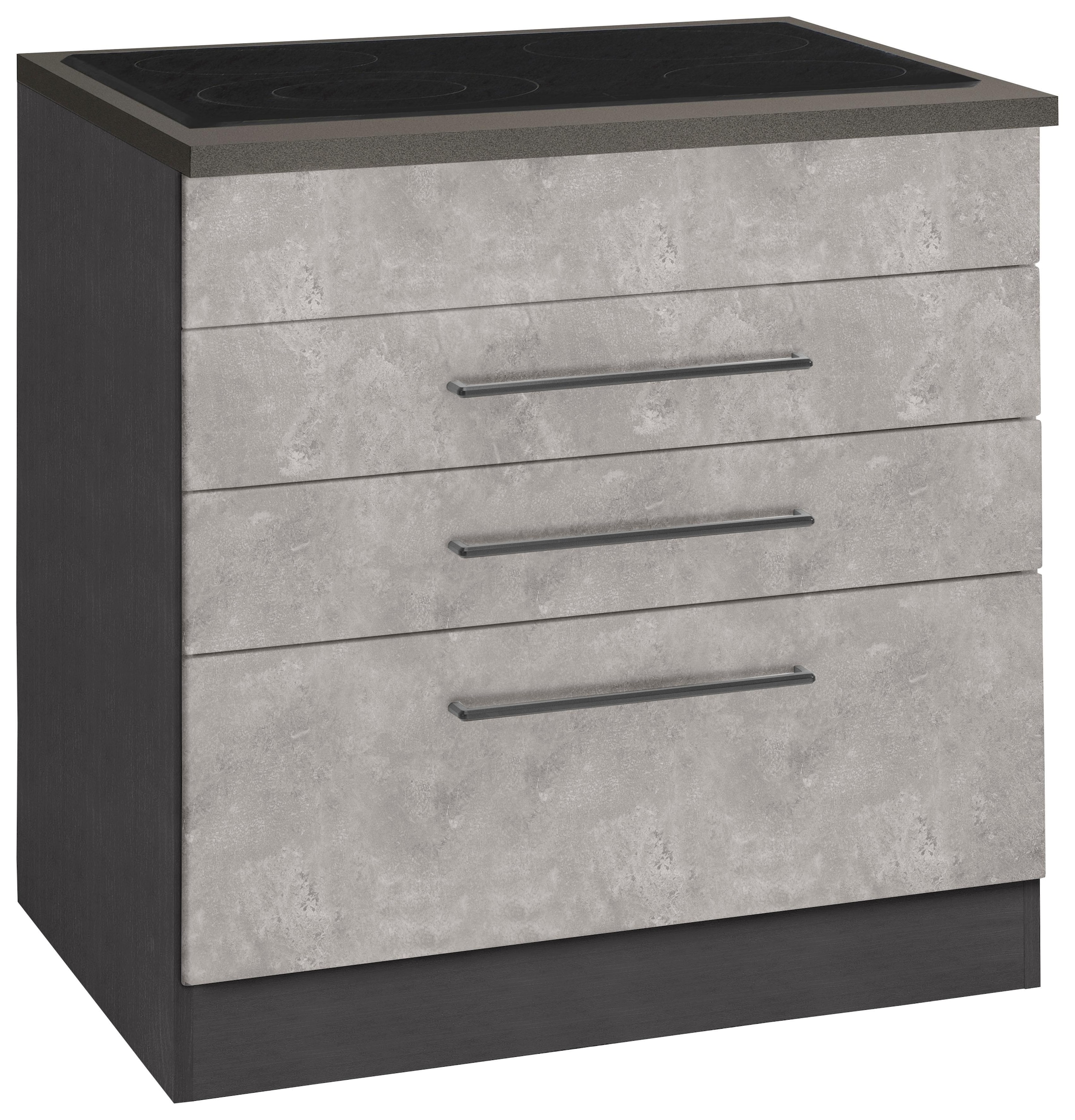 KOCHSTATION Kochfeldumbauschrank »KS-Tulsa« 80 cm breit, 2 Schubladen, 1 gr günstig online kaufen