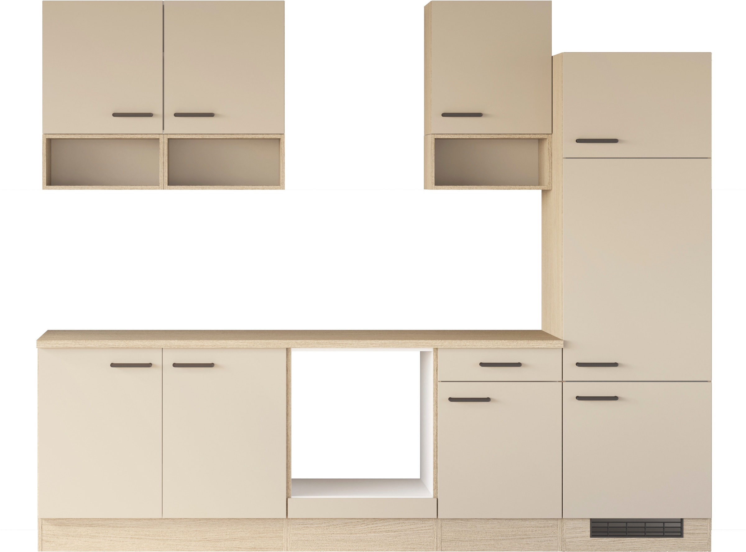 Flex-Well Küche »Creso, Breite 270 cm« wahlweise mit E-Geräte und Spüle in Edelstahl und schwarz