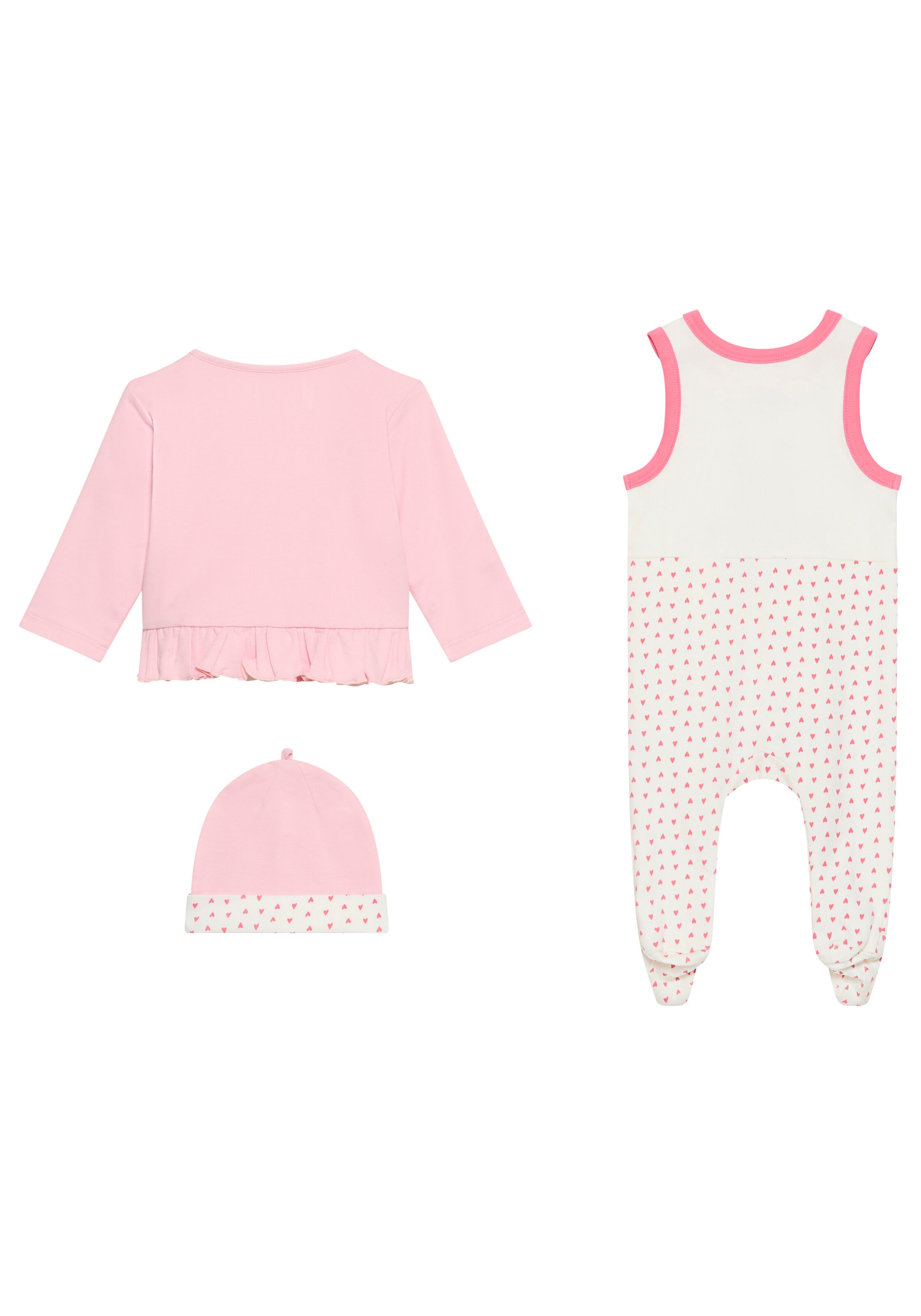 KIDSWORLD Strampler, Jäckchen & Mütze »3tlg Baby-Set, für kleine Mädchen«, aus Bio-Baumwolle