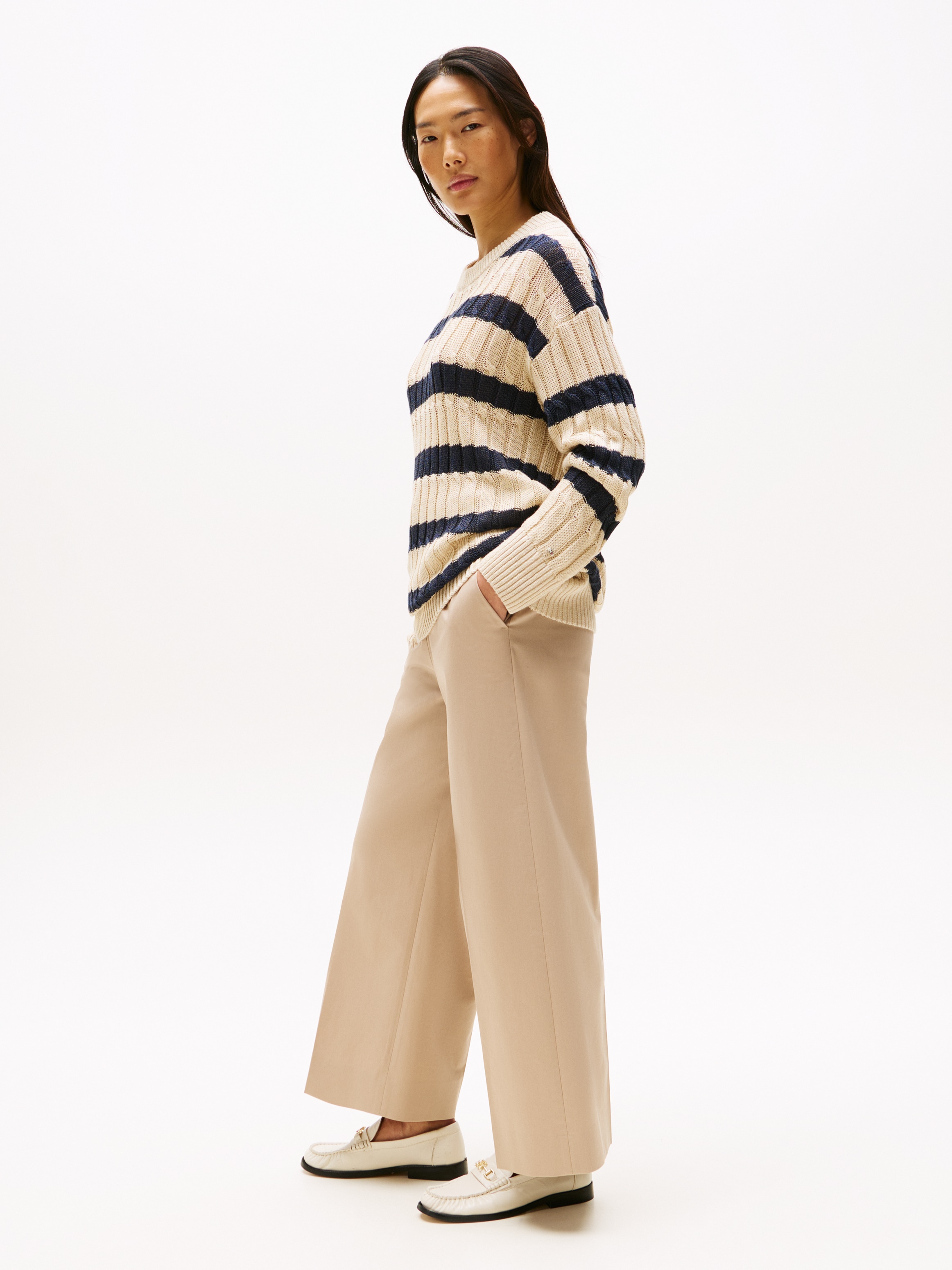 Tommy Hilfiger Chinohose »COTTON WIDE LEG ANKLE CHINO PANT«