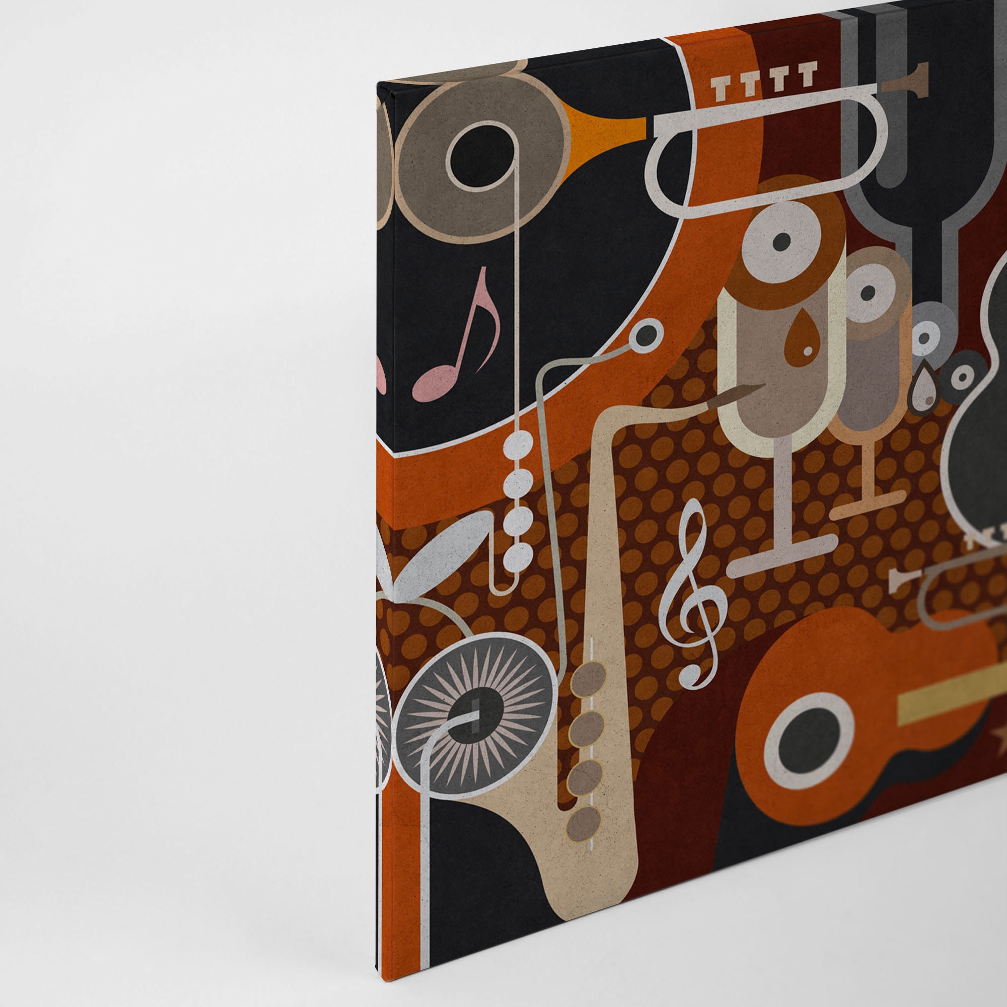 A.S. Création Leinwandbild »wall of sound«, Kunst-Abstrakt-Kinder, (1 St.), Keilrahmen Bild Musik Abstrakt Bunt Leinwand-Bild Wohnzimmer modern