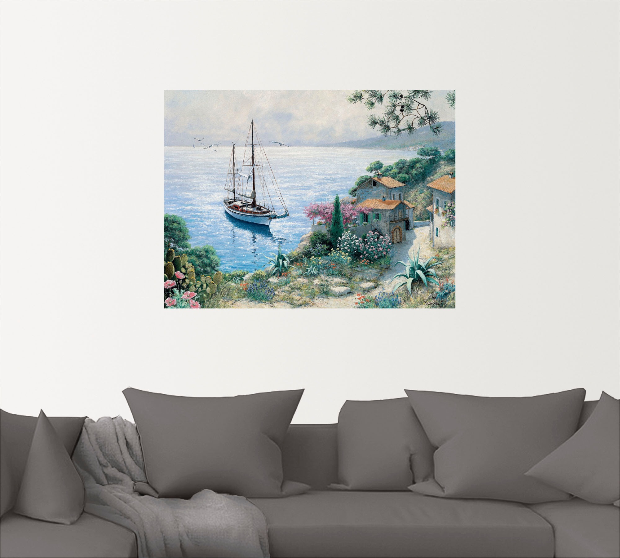 Artland Wandbild »Die Bucht«, Boote & Schiffe, (1 St.), als Leinwandbild, Wandaufkleber in verschied. Größen