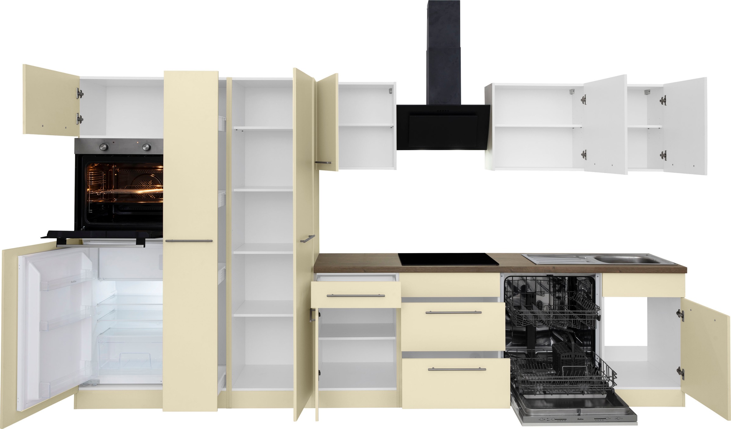 wiho Küchen Küchenzeile »Unna«, mit E-Geräten, Breite 360 cm