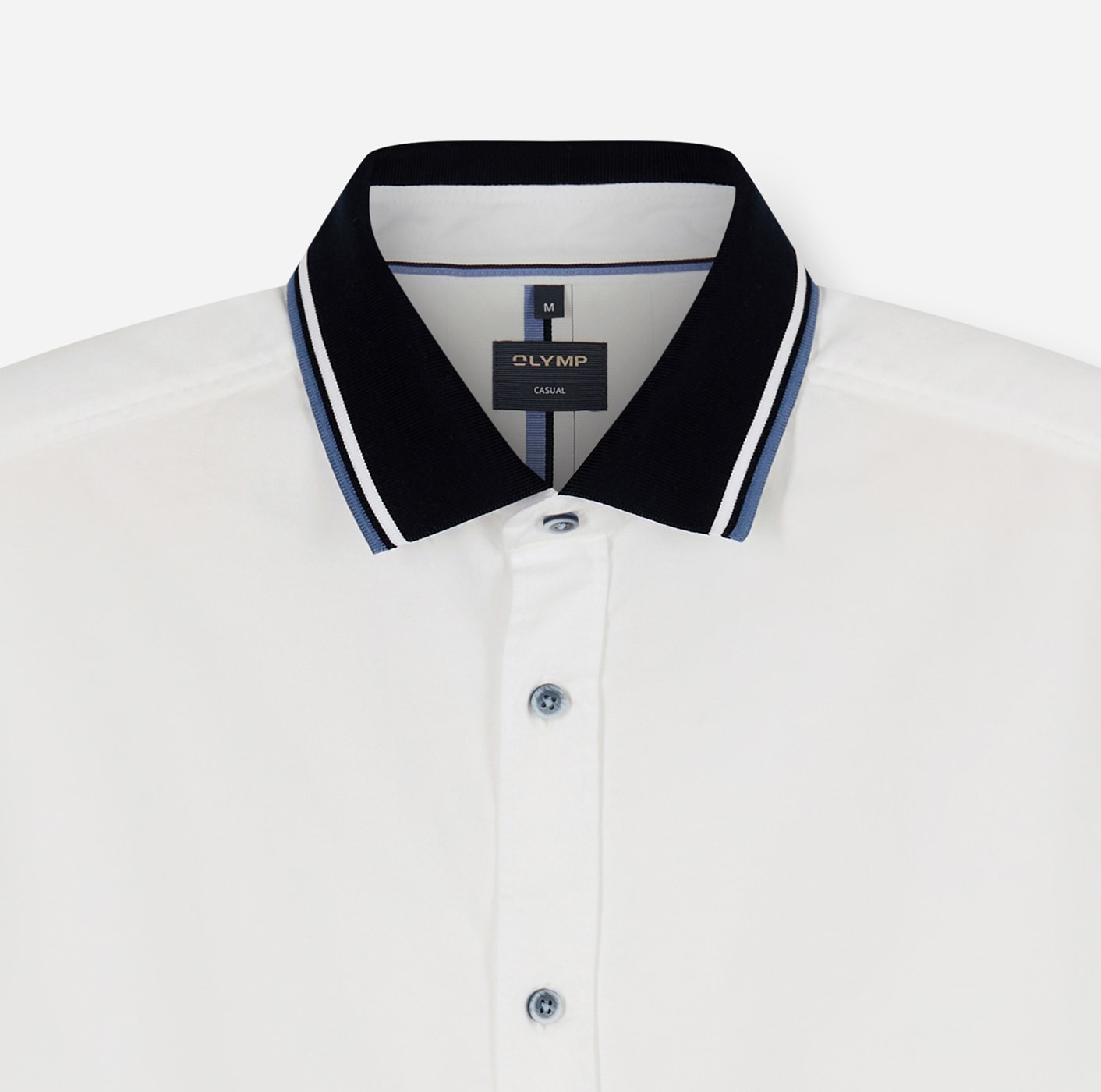 OLYMP Kurzarmhemd Freizeithemd, Polokragen, regular fit