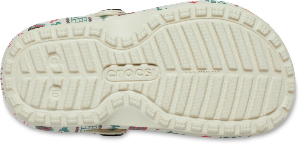 Crocs Clog »Classic Lined Isle Clog T«, Weihnachtsschuh, Hausschuh mit buntem Festive Print