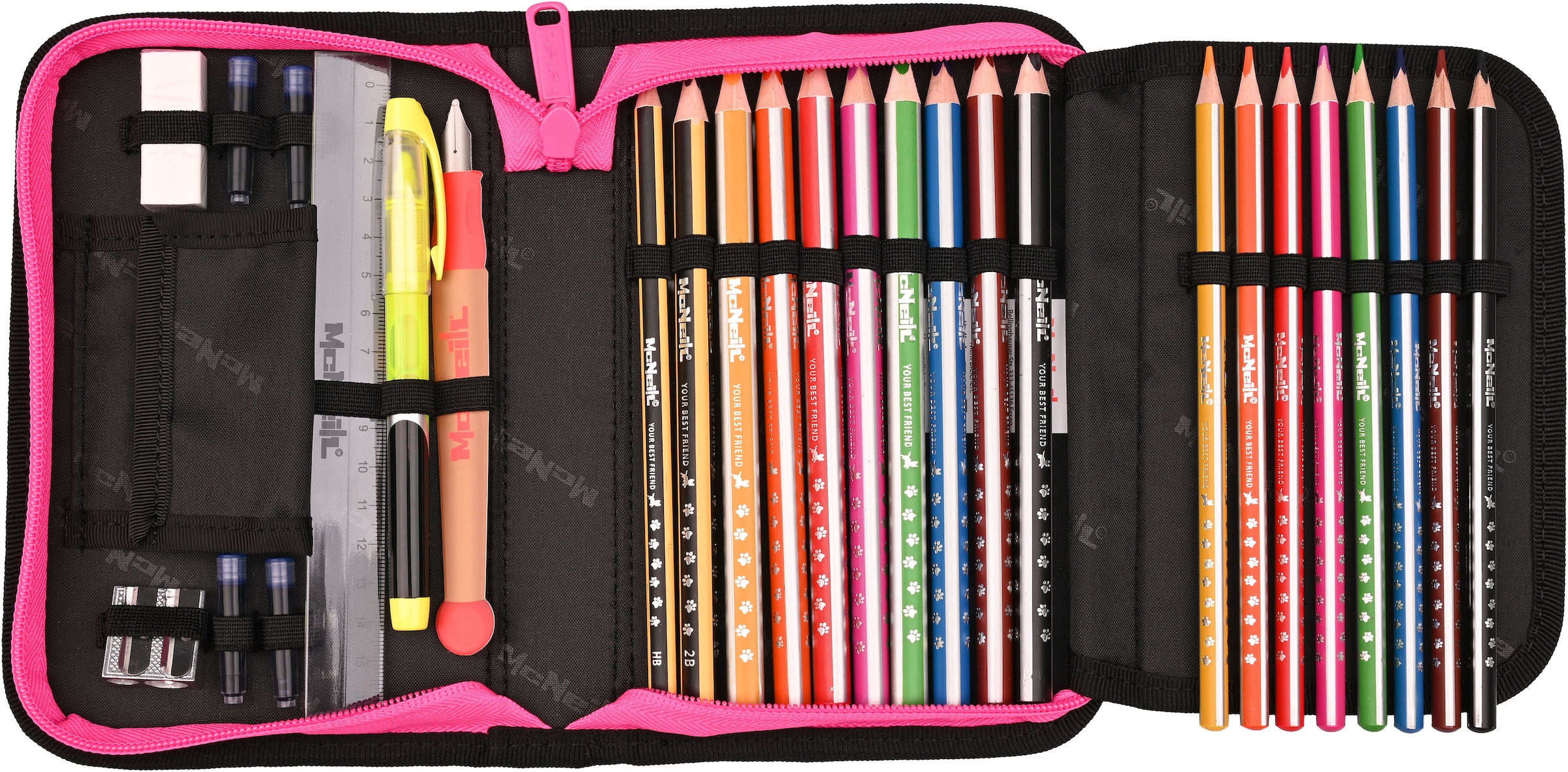 McNeill Schulranzen »Primo, inkl. Etui, Turnbeutel,« Reflektierende Streifen auf den Schultergurten;Retroreflektierende Flächen