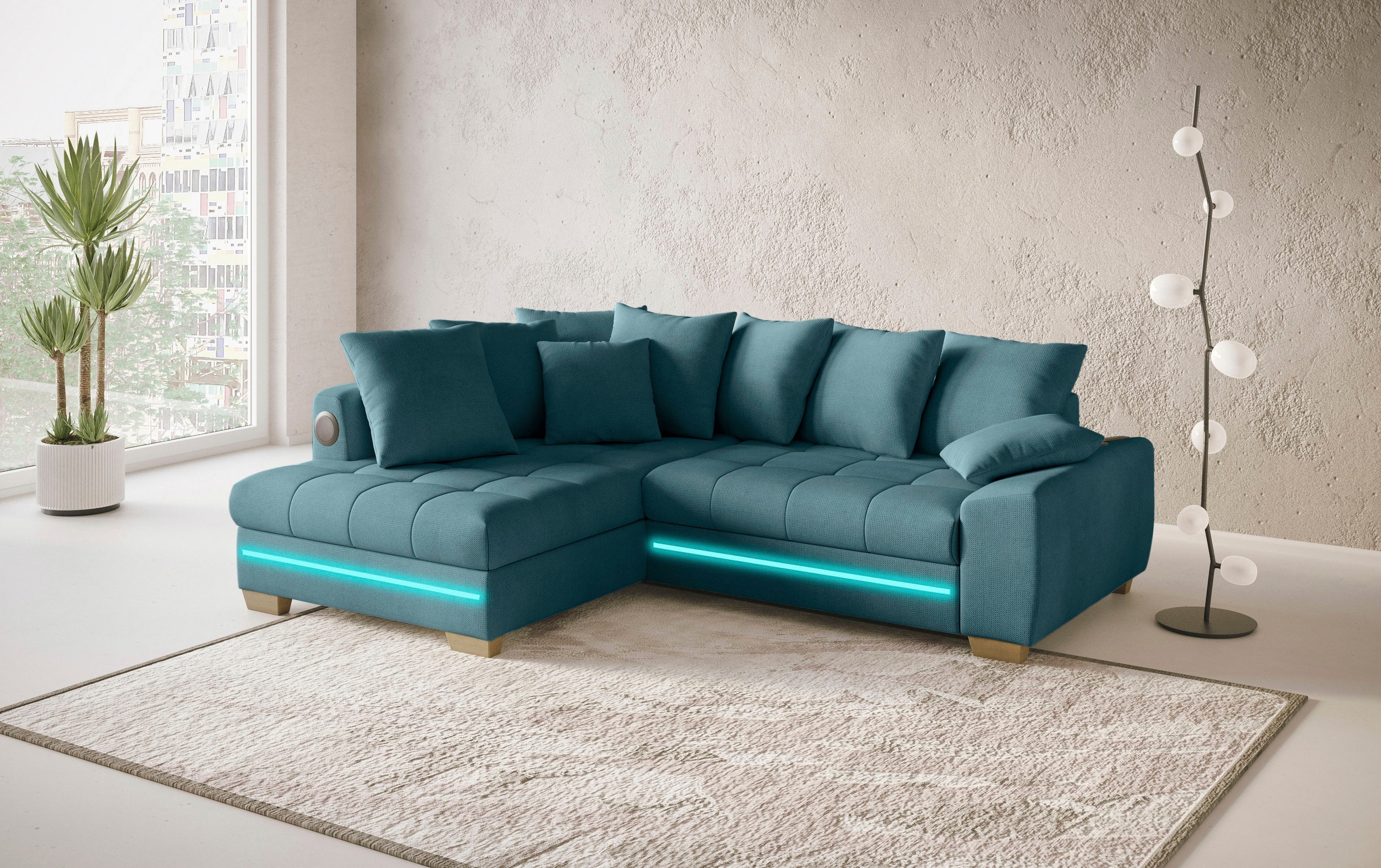 Mr. Couch Ecksofa »Nikita II, L-Form«, RGB-LED, Bluetooth-Soundsystem, wahl günstig online kaufen