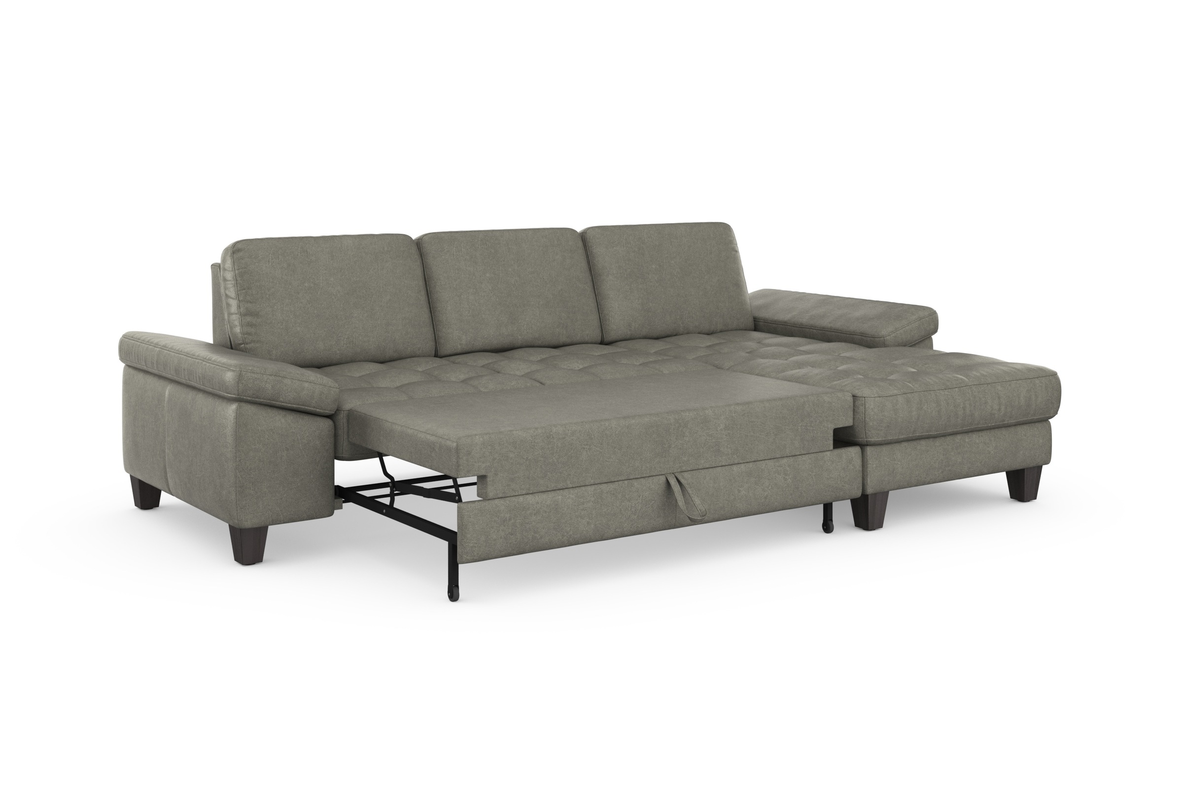 sit&more Ecksofa »Westham L-Form«, Recamiere, mit oder ohne Bettfunktion, Bettkasten, Füße wengefarben
