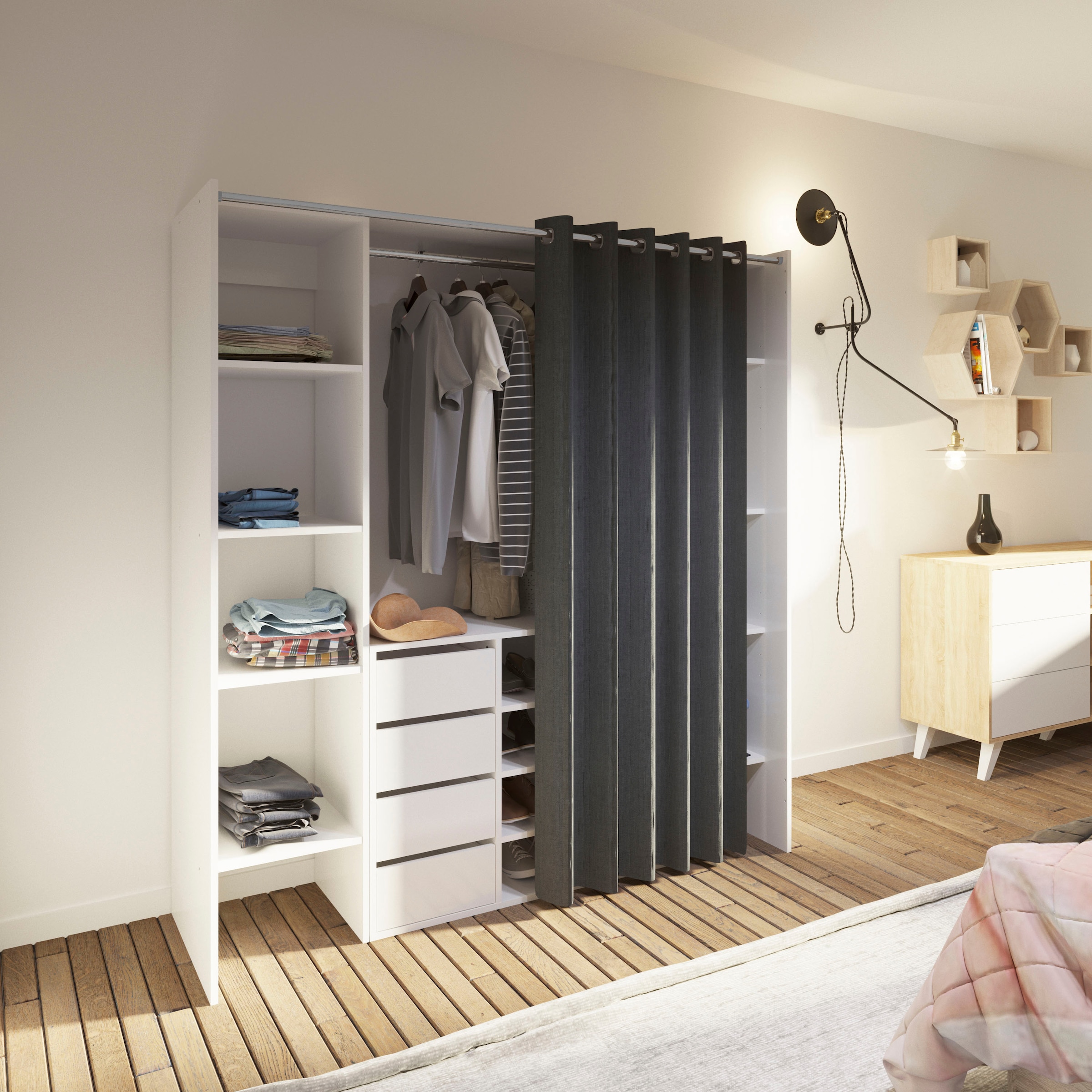 TemaHome Kleiderschrank »TOM«, ausziehbar auf 185,3 cm