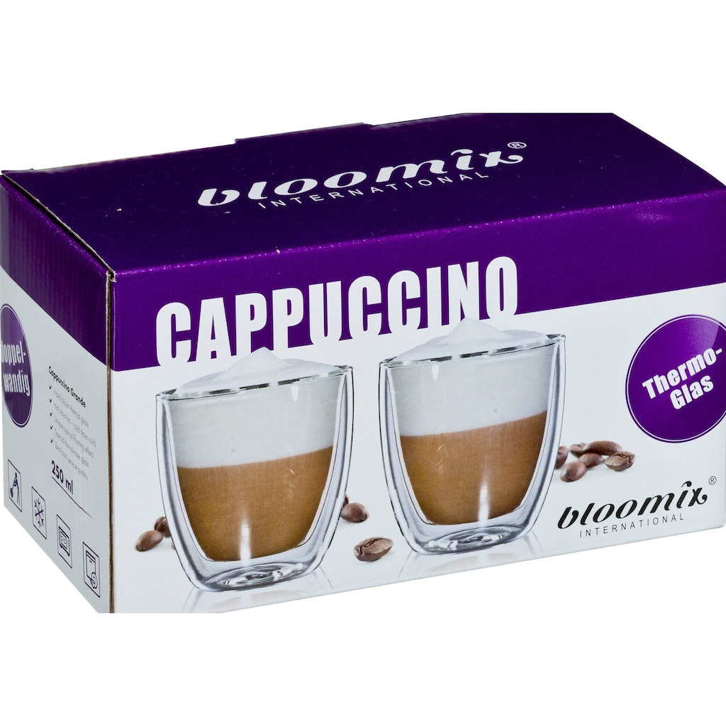 Bloomix Glas »Cappuccino Grande«, (Set, 4 tlg.), Doppelwandig, 4-teilig