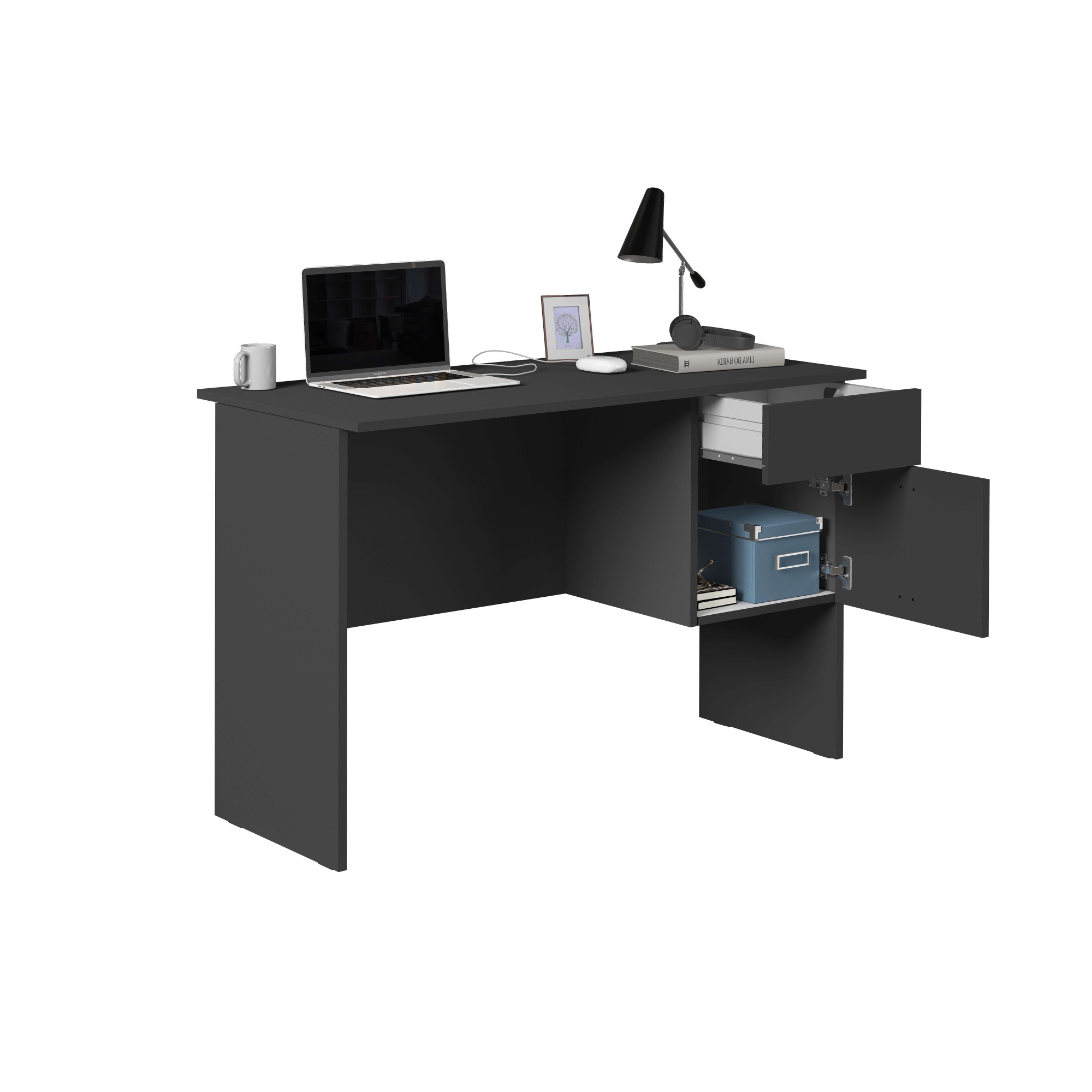 INOSIGN Schreibtisch »Essential, Schreibtisch, kleiner Computertisch, Bürotisch für Büro«, (1 St.), mit 1 Tür,1 Schublade, Arbeitsplatte Breite 110 cm