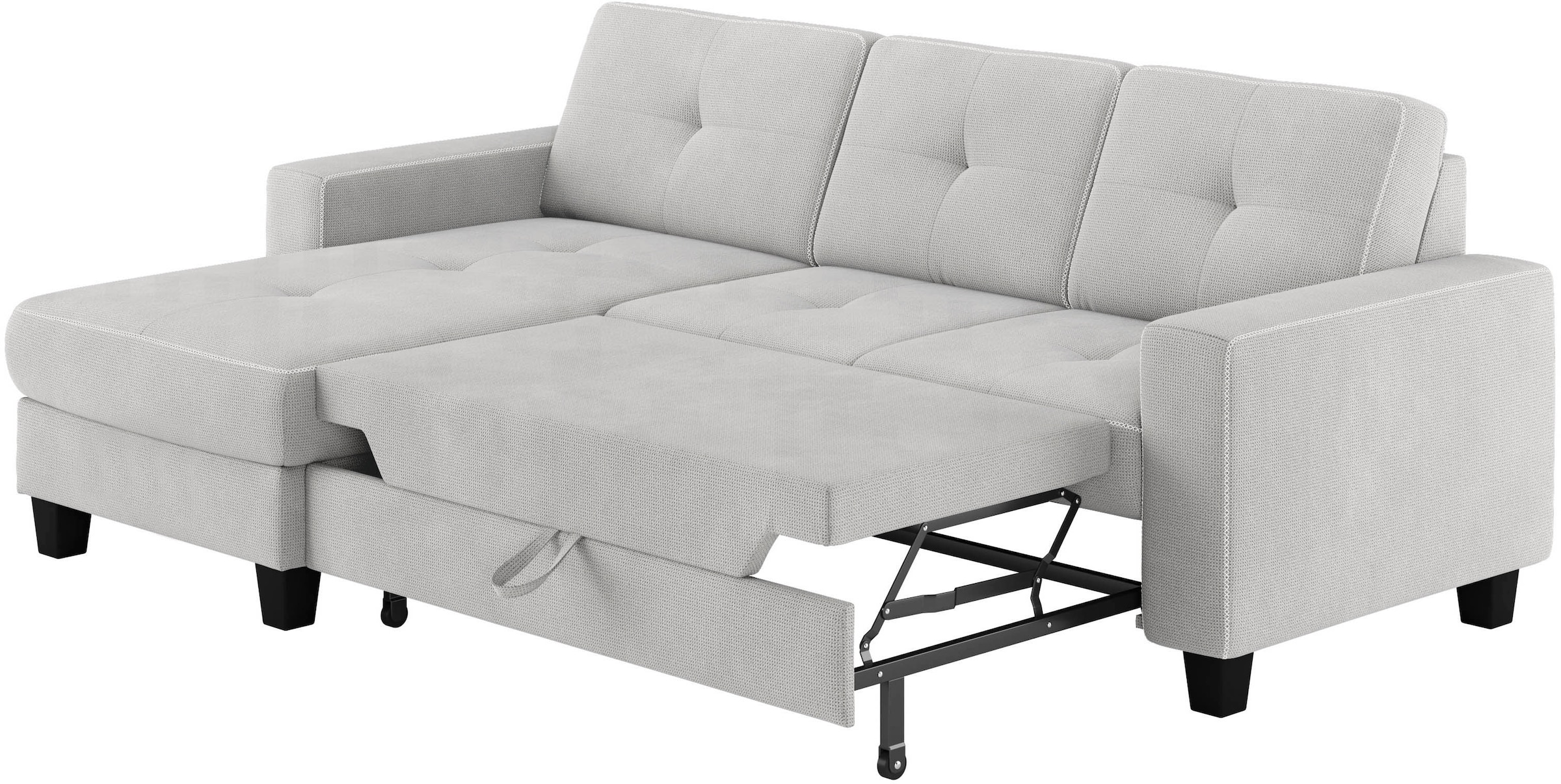 Places of Style Ecksofa »Varese L-Form«, wahlweise mit Bettfunktion und Bettkasten