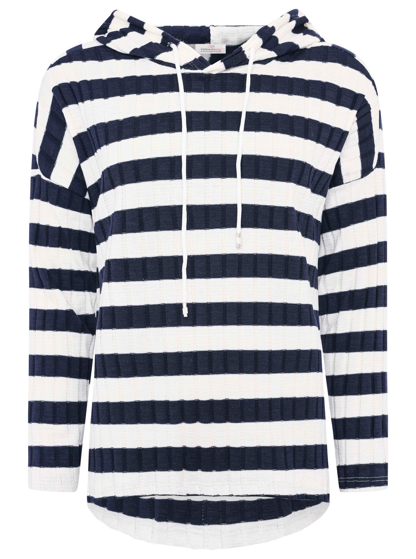 Zwillingsherz Hoodie »"Streifen"«, One Size, Kordelzug, Regular Fit, Kapuze, gestreift