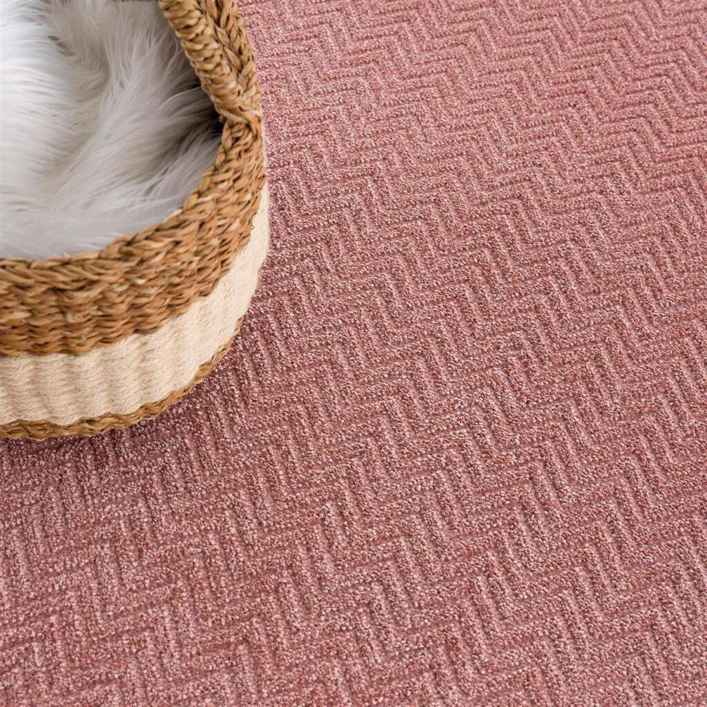 Carpet City Teppich »Friseé-Teppich FANCY805«, rechteckig, 12 mm Höhe, Läufer, Kurzflor, Einfarbig, 3D-Optik, Zickzack Look, Wohnzimmer