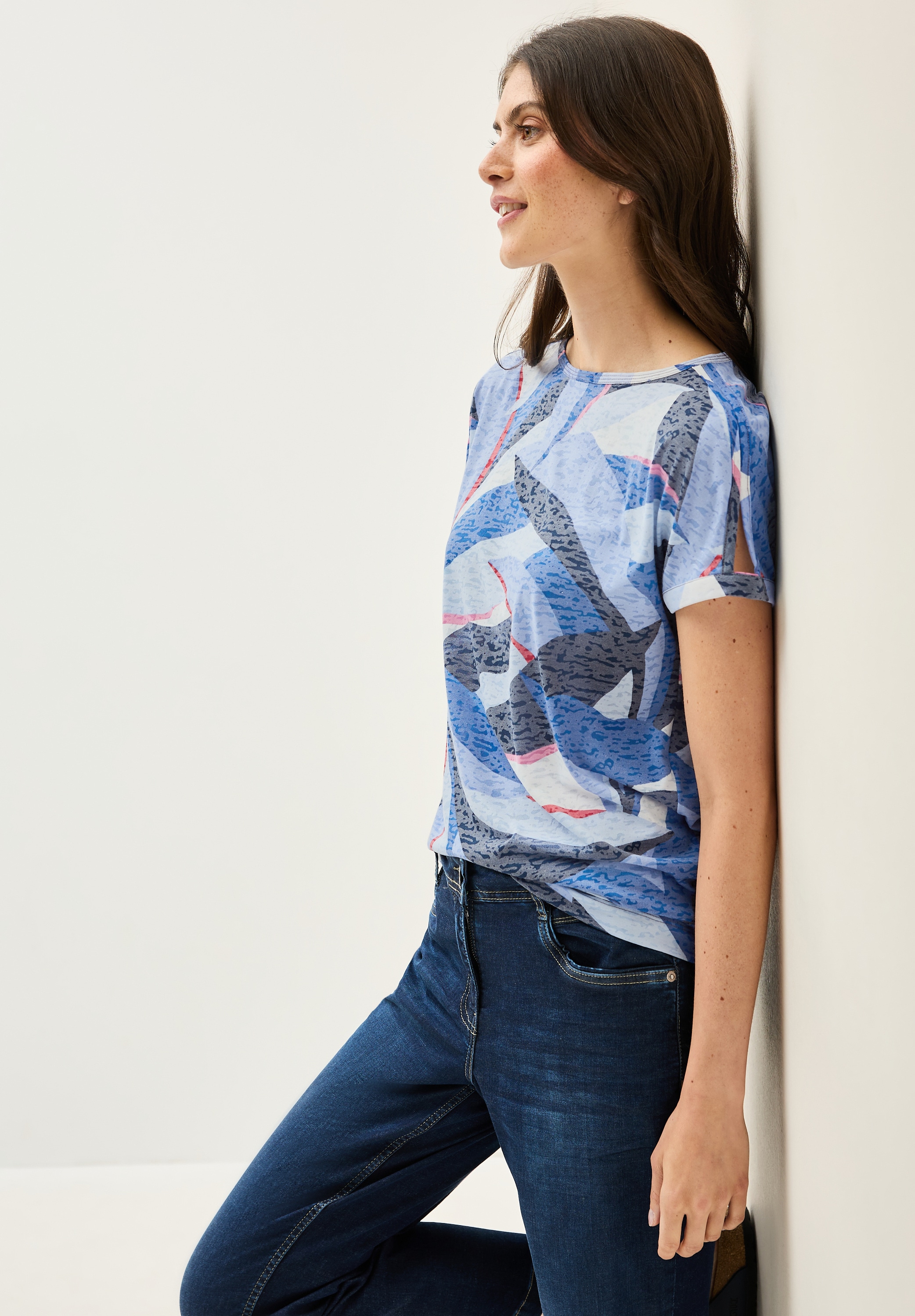 Cecil Print-Shirt, mit Ausbrenner-Optik