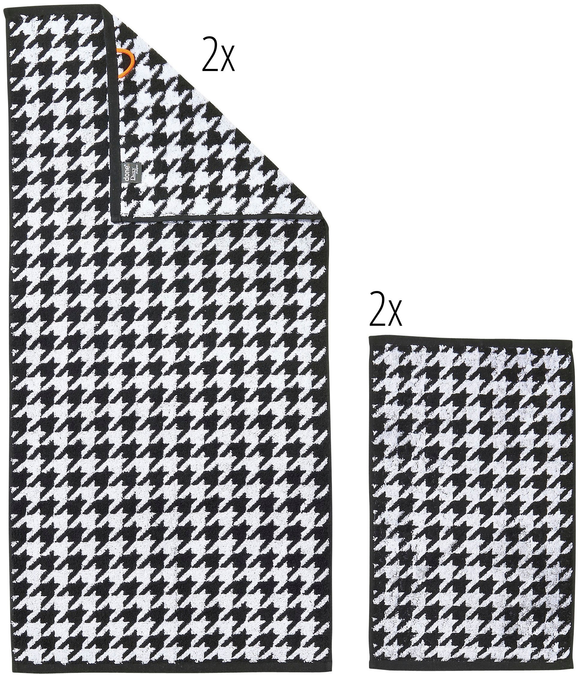 done.® Handtuch Set »Daily Shapes Bird«, (Set, 4 St., 2 Gästetücher (30x50 cm)-2 Handtücher (50x100 cm), Jacquardgewebe, in verschiedenen Set-Varianten erhältlich