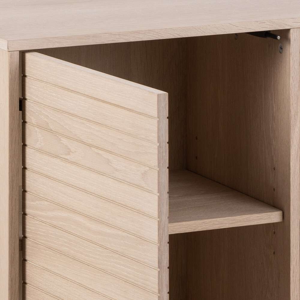 ACTONA GROUP Sideboard »Linley Anrichte, Lamellenfront,«, gerillte Front, Eiche furniert, 4 Türen, 4 E-böden, B: 180 cm