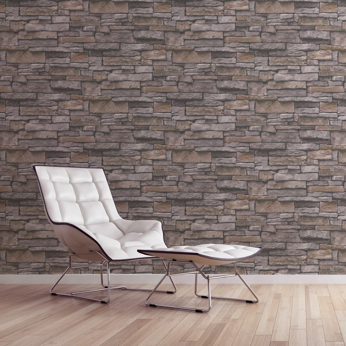 A.S. Création Vliestapete »Terra Steintapete«, matt-gemustert-neutral, Steinoptik Steinwand Naturstein-Tapete 3D-optik Tapeten Wohnzimmer