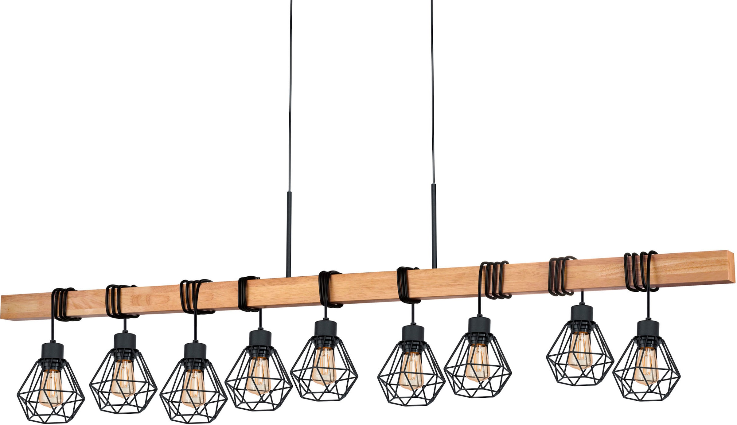 EGLO Pendelleuchte »TOWNSHEND 5« E27 schwarz / L150 x H110 x B20 cm / aus H günstig online kaufen