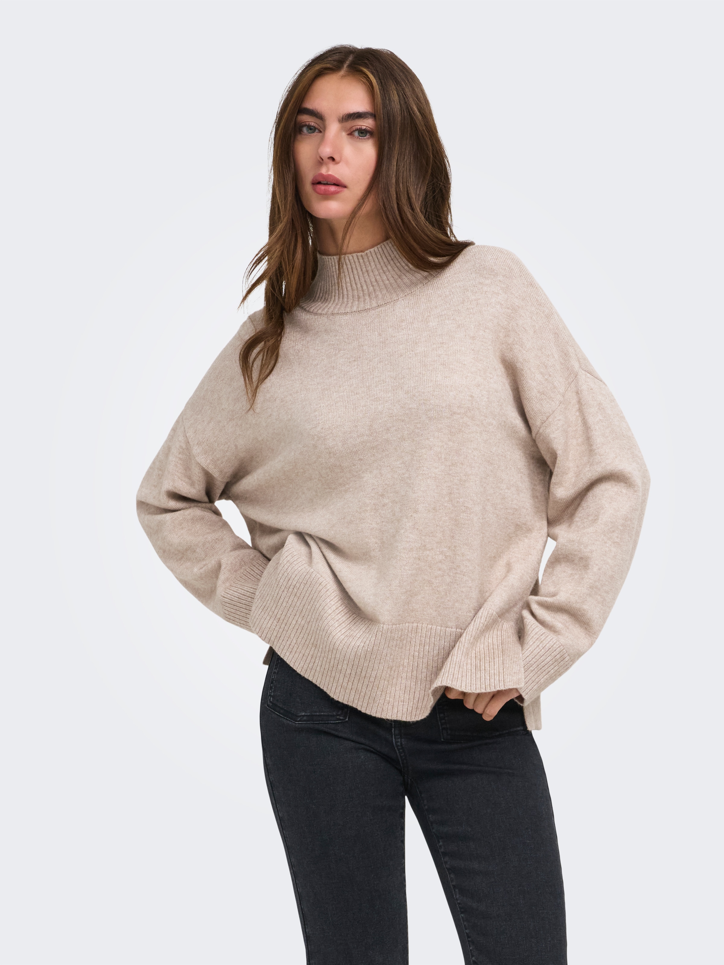ONLY Strickpullover »ONLMARY LS HIGH NECK SLIT KNT NOOS« Viskosemischung, regular fit