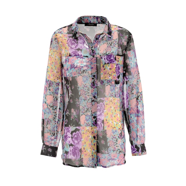 Aniston CASUAL Hemdbluse, mit bunten Blumendrucken im Patch-Dessin online  bei