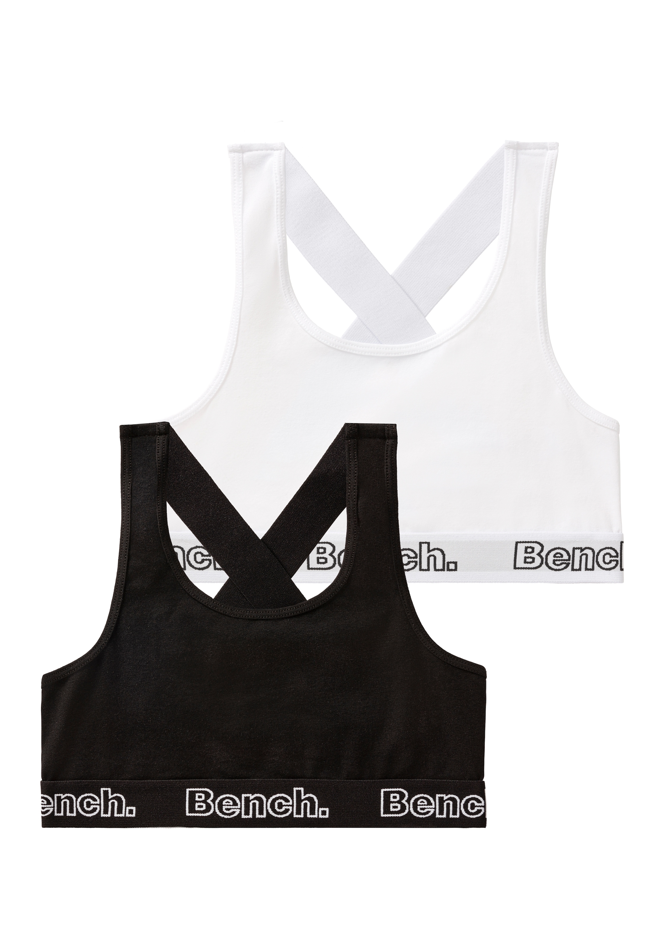 BENCH. Bustier Packung, 2 Stk. tlg., mit weichem Webbund weiß / schwarz 182 - N-Gr N-Gr 182 Bustier von BENCH