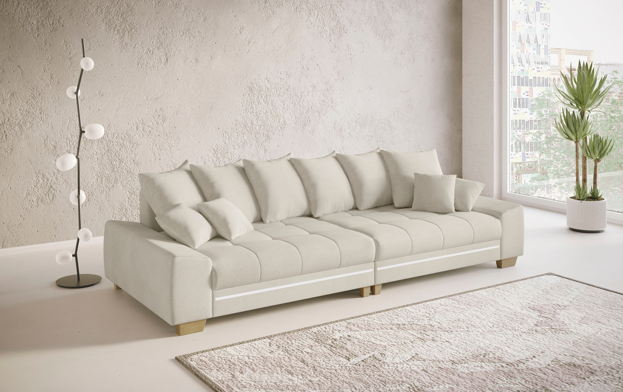 Mr. Couch Big-Sofa »Nikita II«, mit RGB-LED Beleuchtung, wahlweise mit Kaltschaum