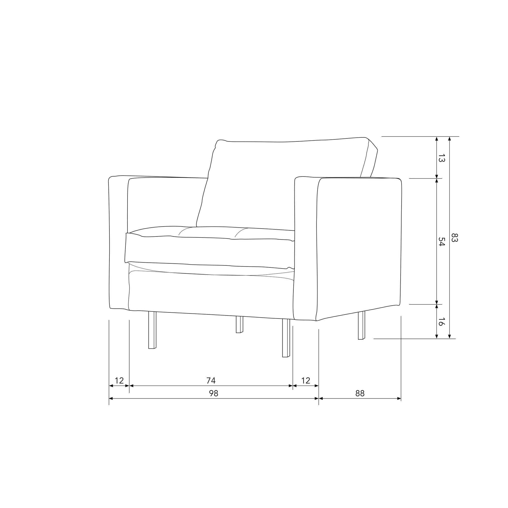 WOOOD Sessel »Rodeo Classic«, frei im Raum stellbar, mit recyceltem Leder, H 83 cm x B 98 cm
