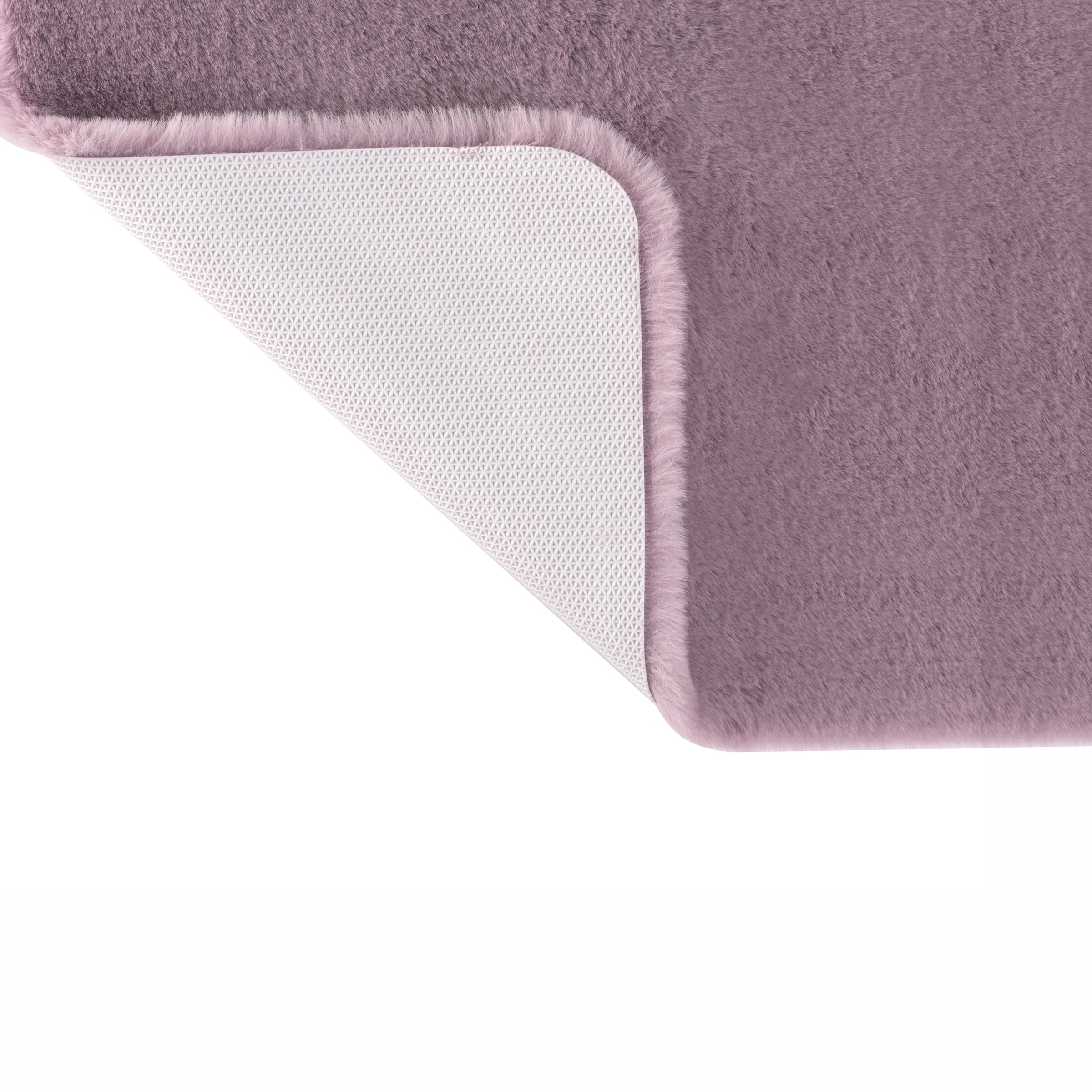 my home Badematte »Valeria, Kaninchenfell-Haptik«, rutschhemmend beschichtet, fußbodenheizungsgeeignet-strapazierfähig, Kunstfell, weicher Badteppich