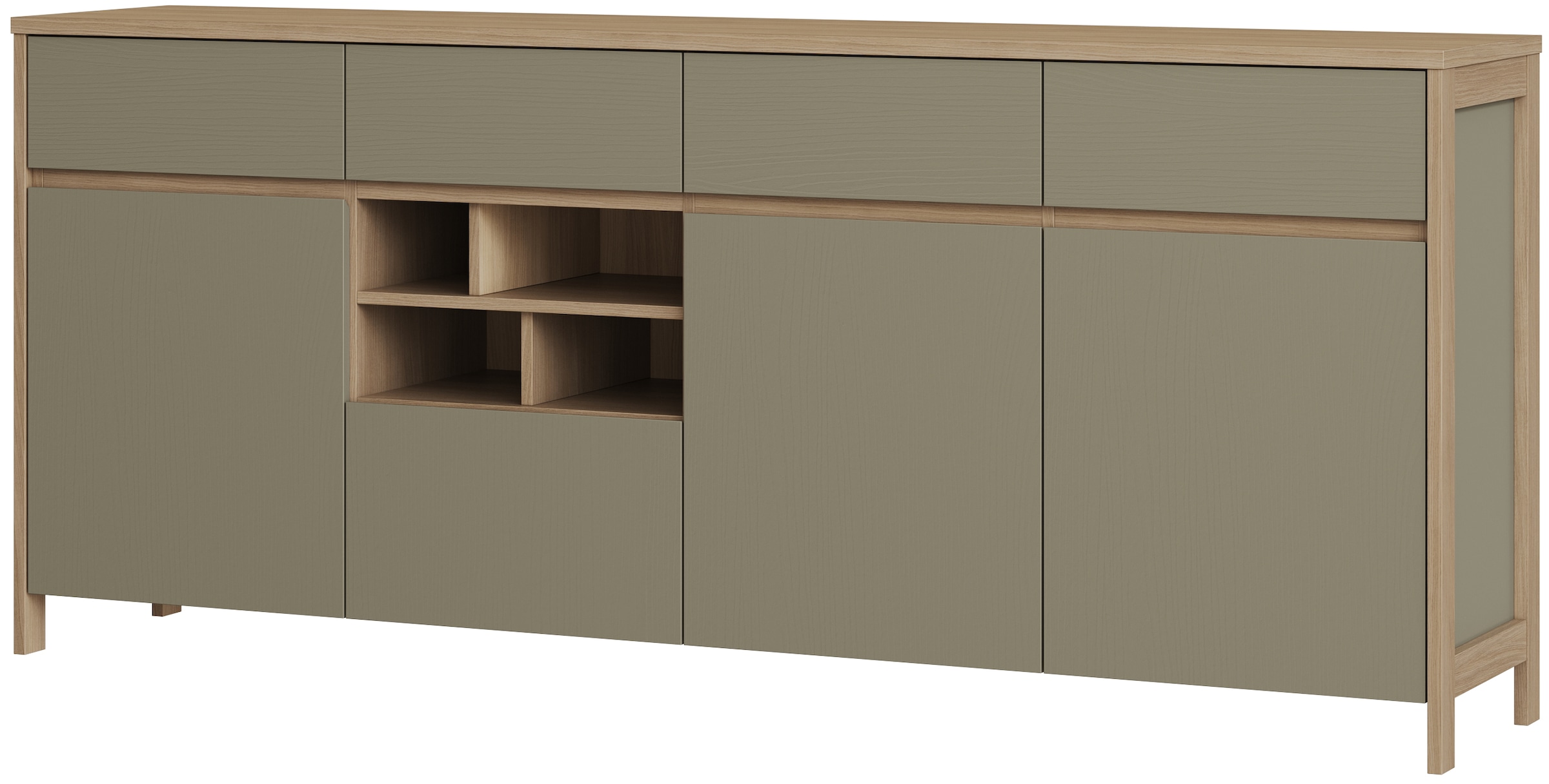 Home affaire Sideboard »Stranda, moderner Schrank, Kommode im Scandi-Style, 198 cm breit«, elegante Rahmenoptik, ausreichend Stauraum, vielseitig einsetzbar