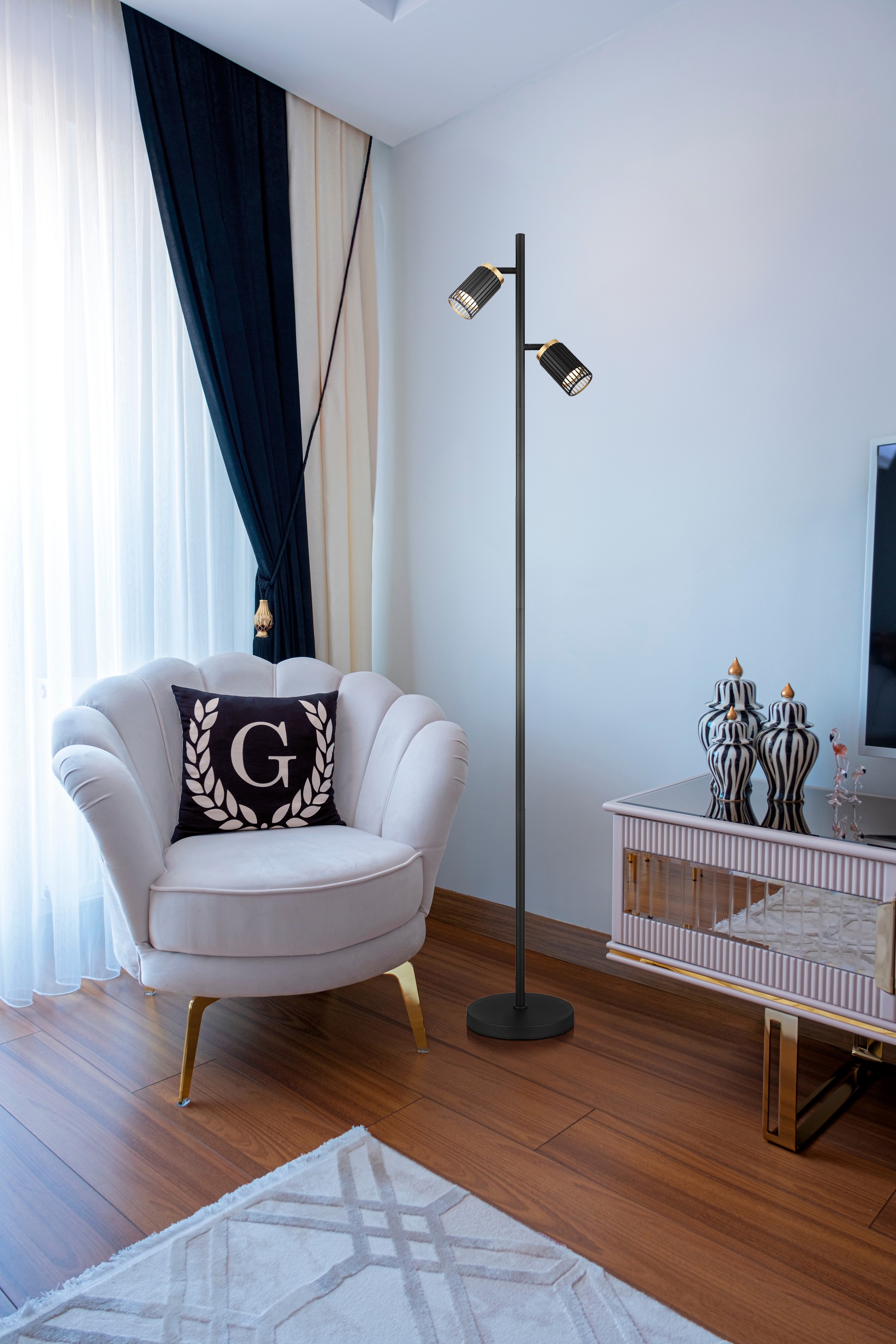 GLOBO LIGHTING Stehlampe »KORBEN« GU10 1 Stk. Stehleuchte/Wohnzimmer/Schlaf günstig online kaufen