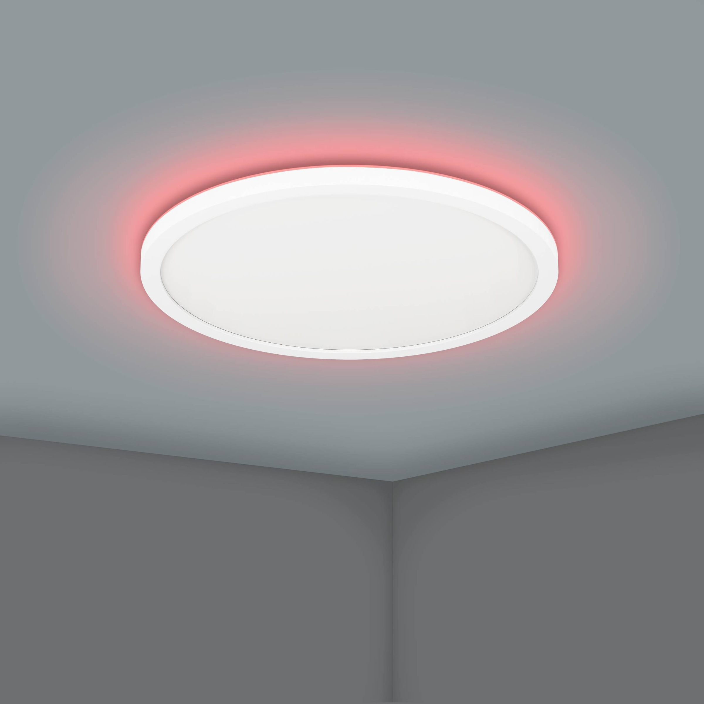 EGLO Deckenleuchte »Rovito-Z Deckenlampe, ZigBee 3.0, Kunststoff, Badezimmerlampe, IP44« LED-Modul 1 Stk. Kaltweiß | RGB Wand-/Deckenleuchte - H3 x Ø30 cm - weiß - 13,9W inkl.