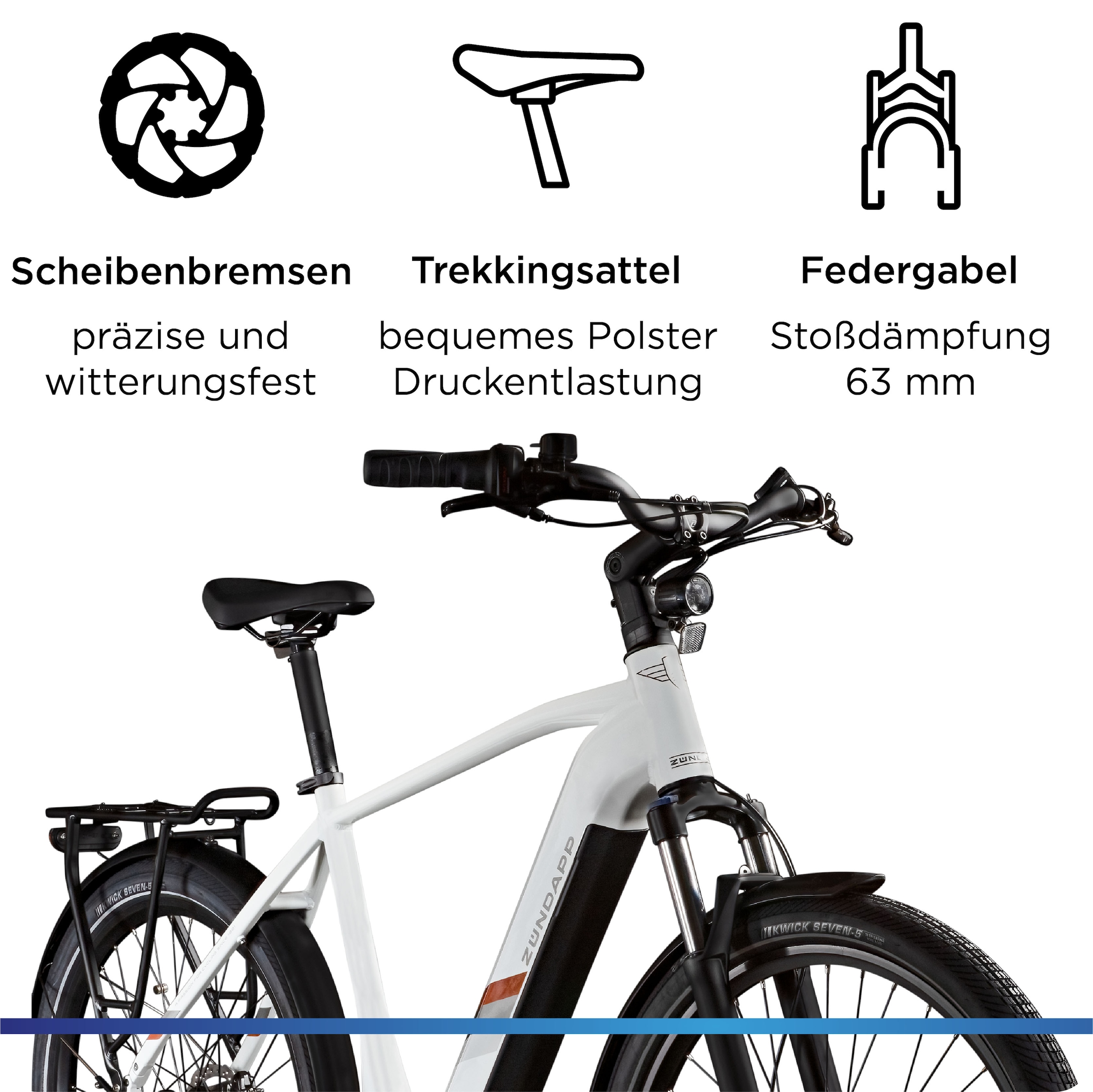 Zündapp »X850« 7 Gang Nabenschaltung Mittelmotor 250 W Pedelec, Elektrofahrrad für Damen und Herren