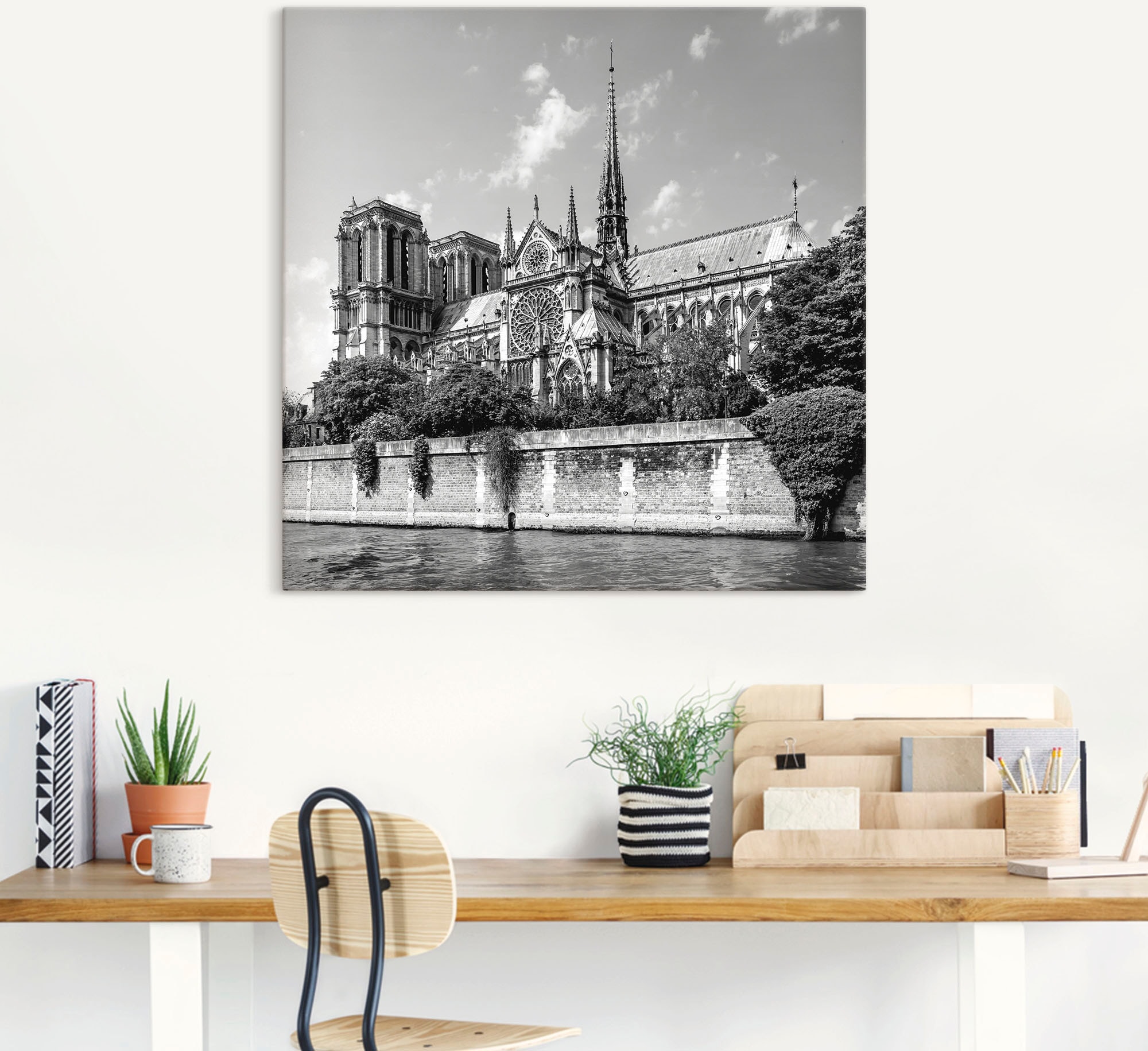 Artland Wandbild »Paris oder Größen als Raten (1 Poster Wandaufkleber Gebäude, Notre-Dame«, Alubild, in versch. Leinwandbild, St.), Kathedrale auf bestellen