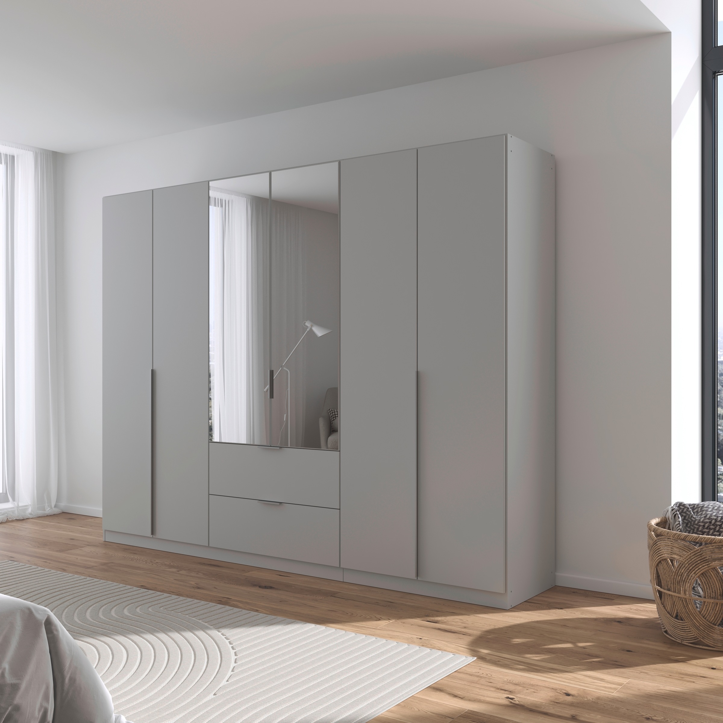 rauch Drehtürenschrank »Kleiderschrank Schrank Garderobe AGORDO mit Dekor- oder Hochglanzfront«, mit Außenschubkästen, in 6 Breiten und 2 Höhen MADE IN GERMANY