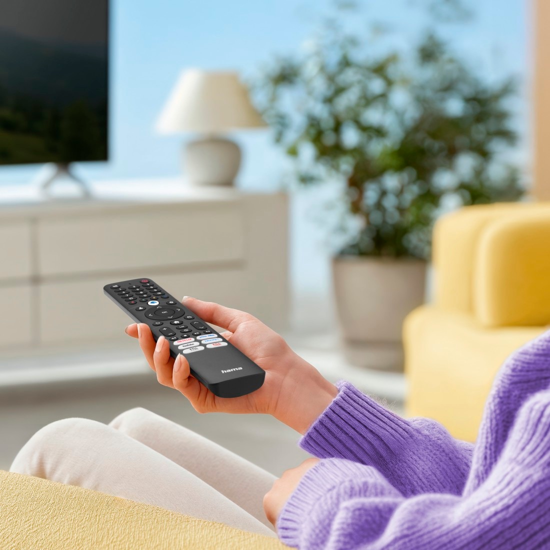 Hama Universal-Fernbedienung »TV-Ersatzfernbedienung für TCL-Fernseher mit Lernfunktion« Lernmodus, 6 Streaming Tasten, Easy Mode, 10 m Reichweite