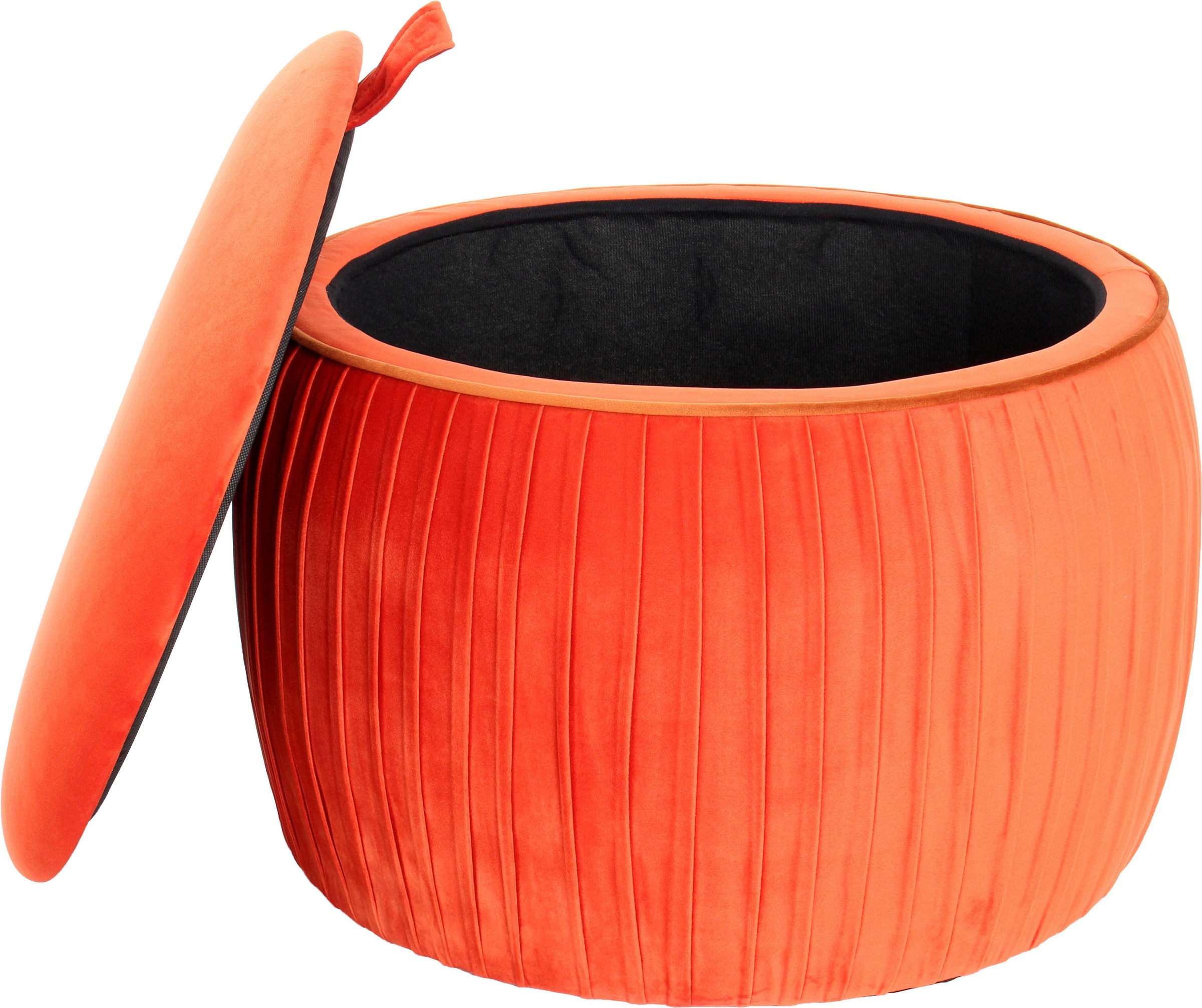 Kayoom Sitzhocker »Hocker Adoree, Sitzgelegenheit in attraktiver Form,Hocker mit Stauraum«, (1 St.), stilvoll, mit Stauraum, rund, schöne runde Form und tolle Größe