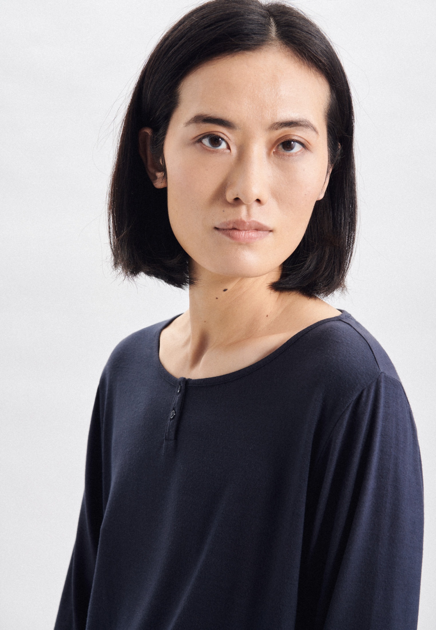 seidensticker Langarmshirt »Schwarze Rose« Langarm Henley Uni